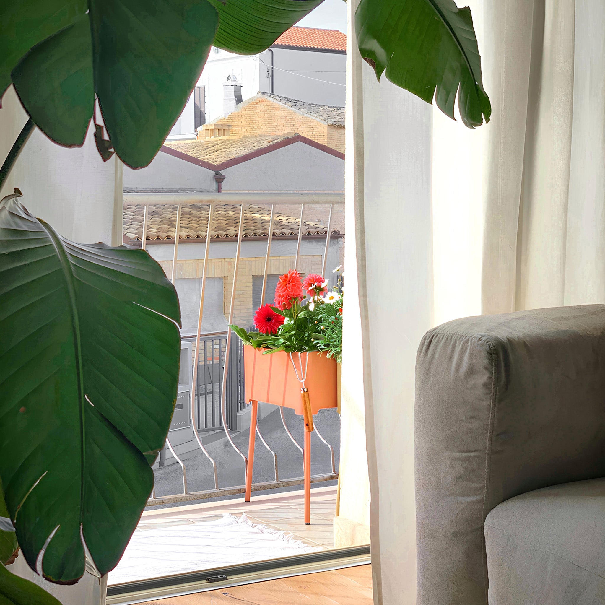 Square Altea - Set of planters and tray