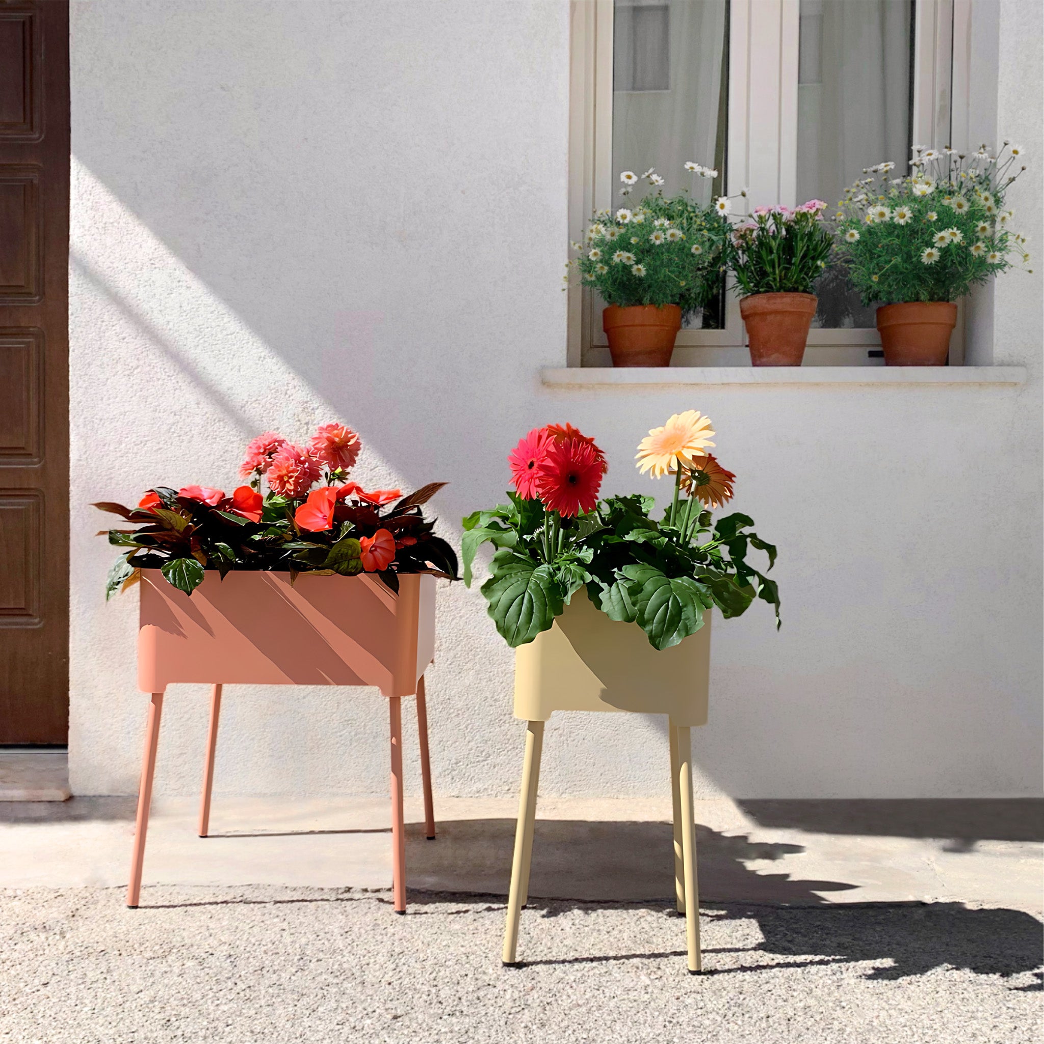 Square Altea - Set of planters and tray