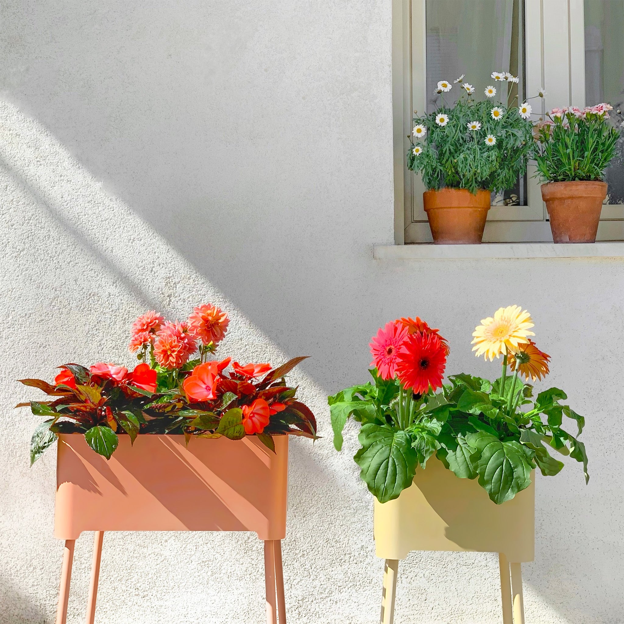 Square Altea - Set of planters and tray