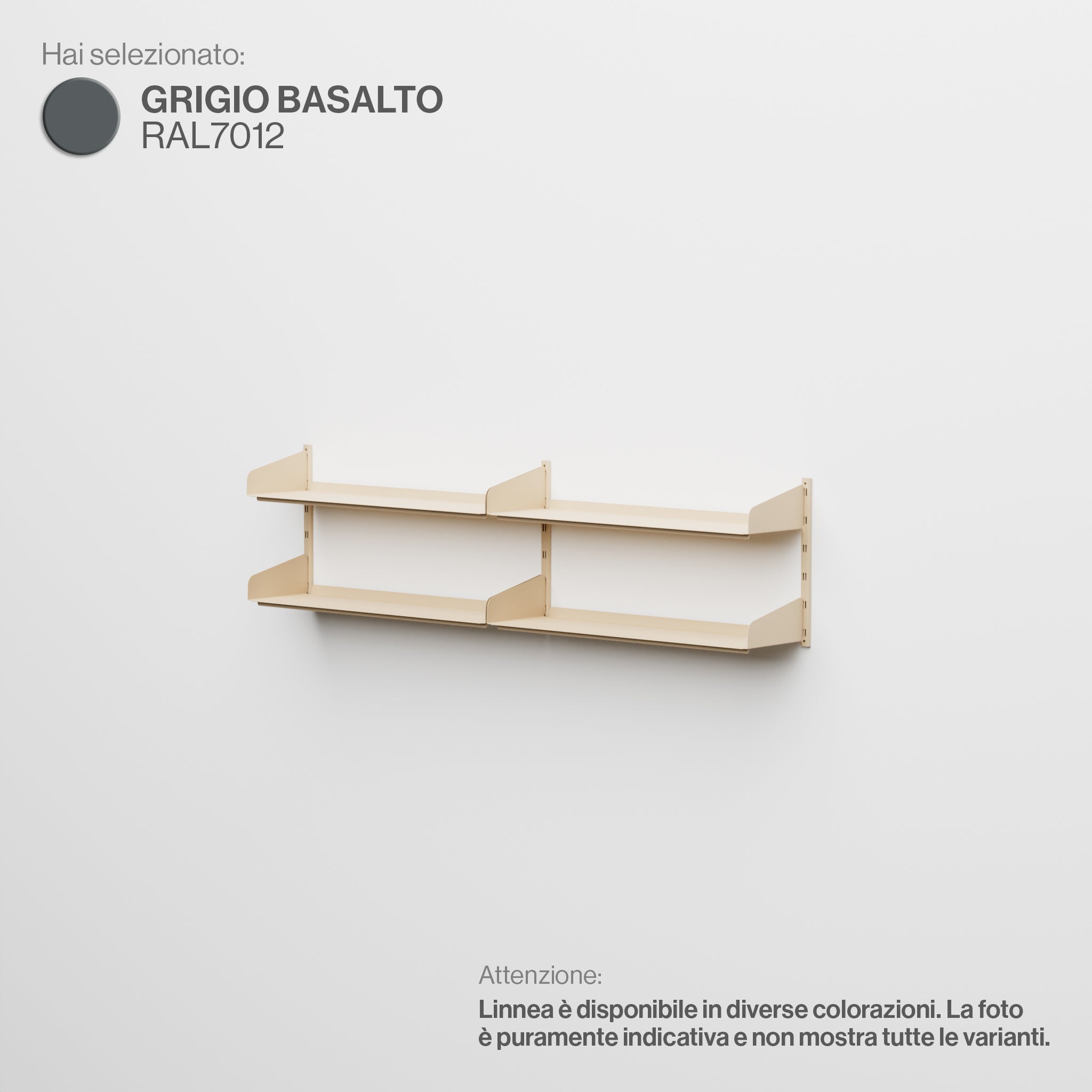 Linnea – Modulares Wandsystem (2 x 90 cm Regale, Doppelspannweite) – Basaltgrau (RAL7012)