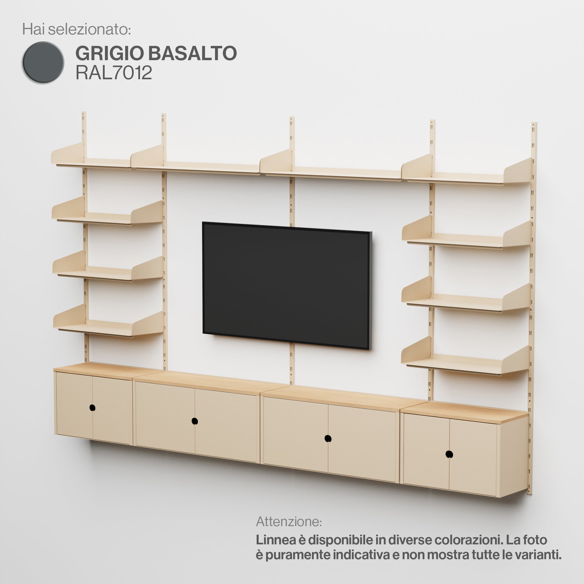 Linnea - Wall System with TV Stand - Basalt Grey