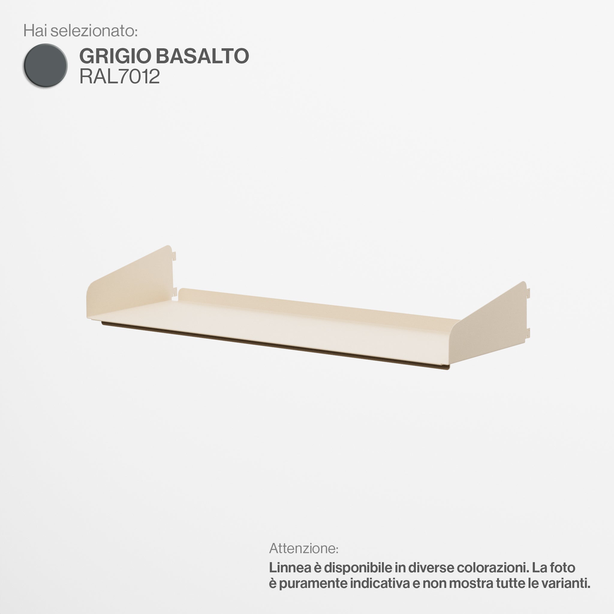 Linnea - Mensola Larghezza 90 cm - Grigio Basalto