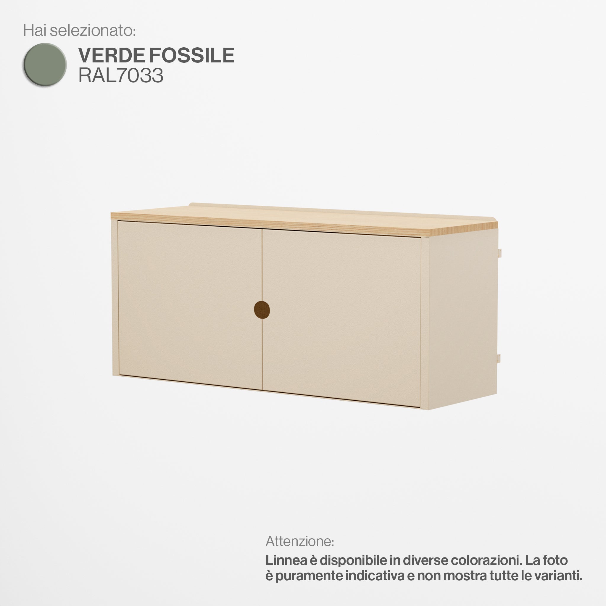 Linnea - Hanging Storage Unit with Doors, Width 90 cm - Fossil Green