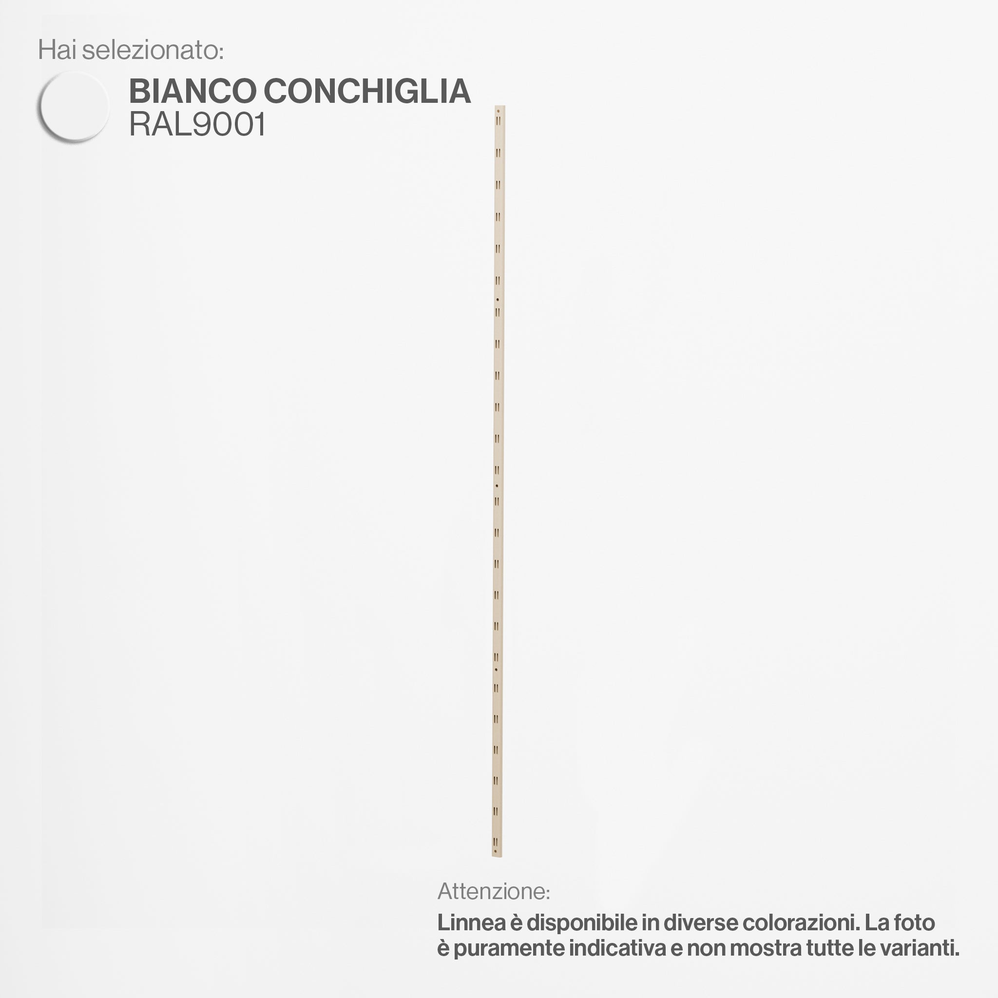 Linnea - Rack Upright Element - Length 192 cm - Shell White