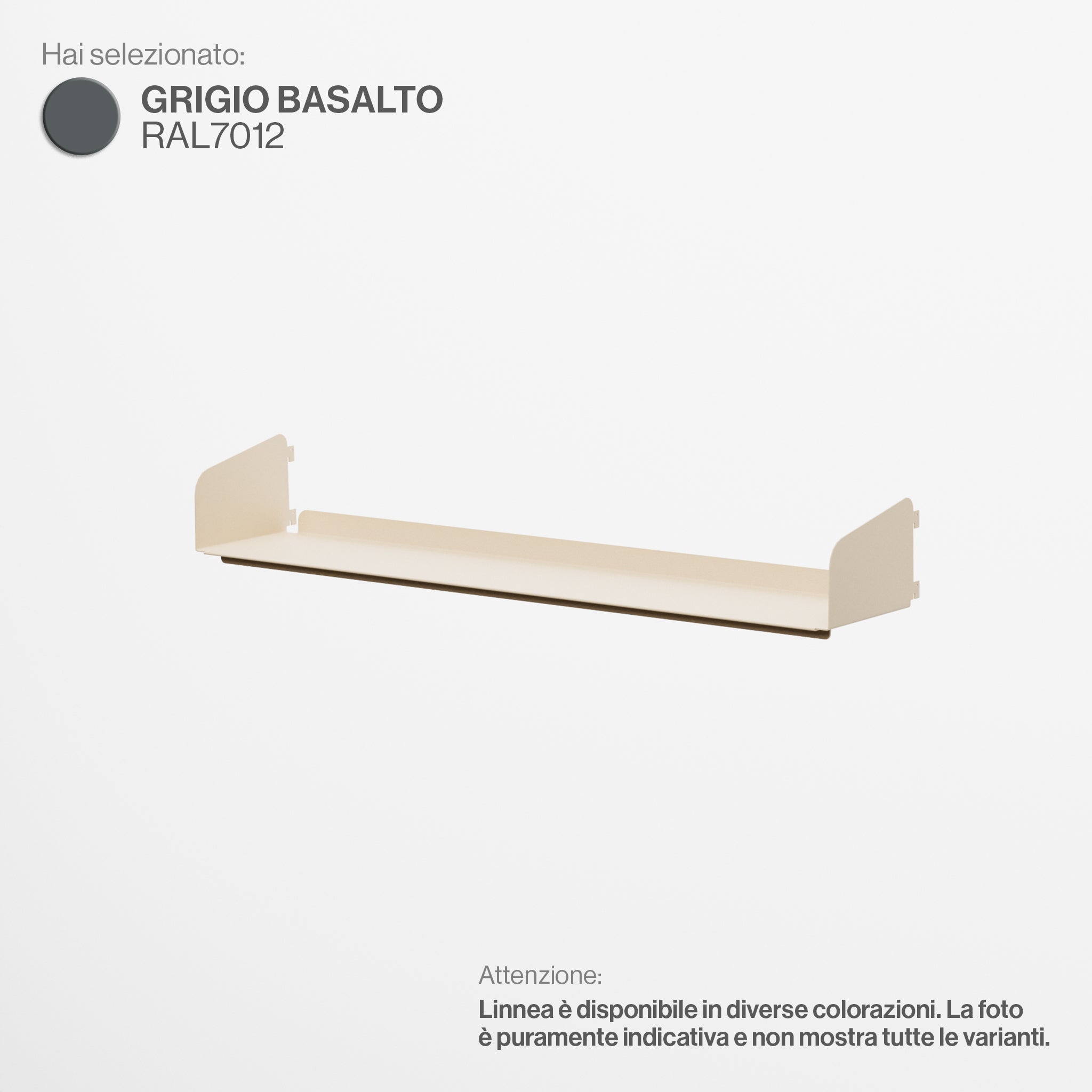 Linnea - Mensola Larghezza 90 cm - Grigio Basalto