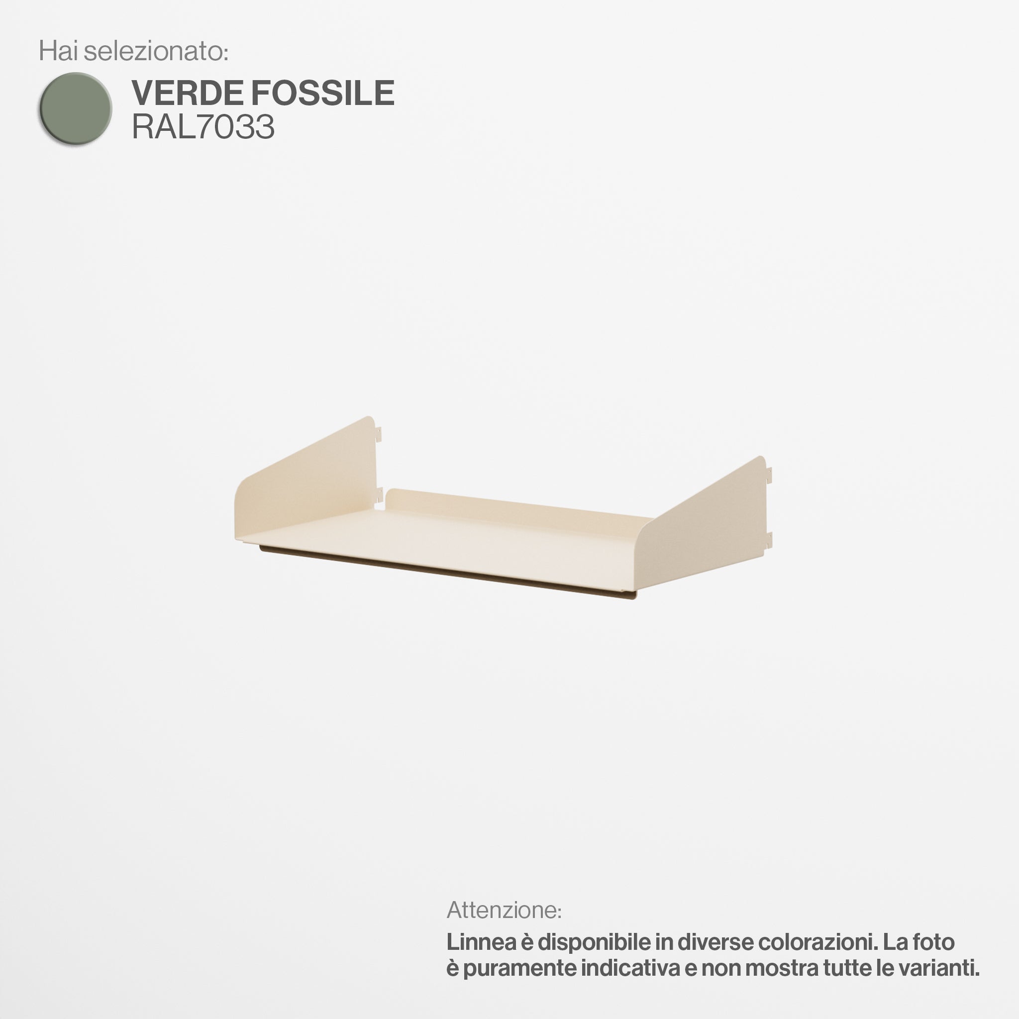 Linnea - Mensola Larghezza 60 cm - Verde Fossile