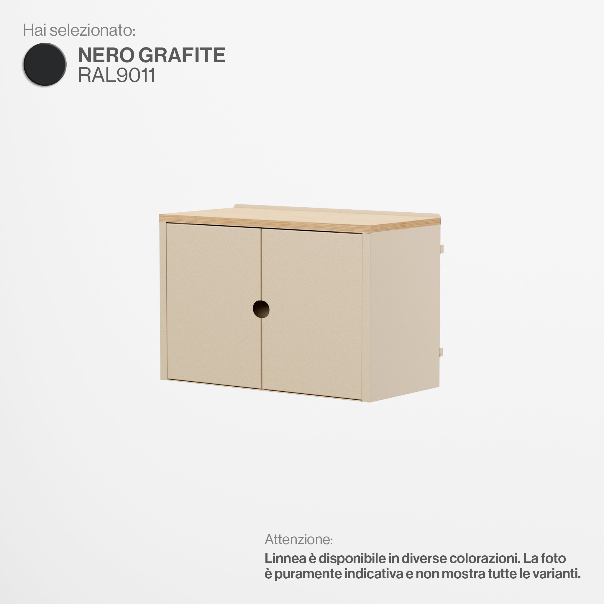 Linnea - Hängeregal mit Türen, Breite 60 cm - Graphitschwarz