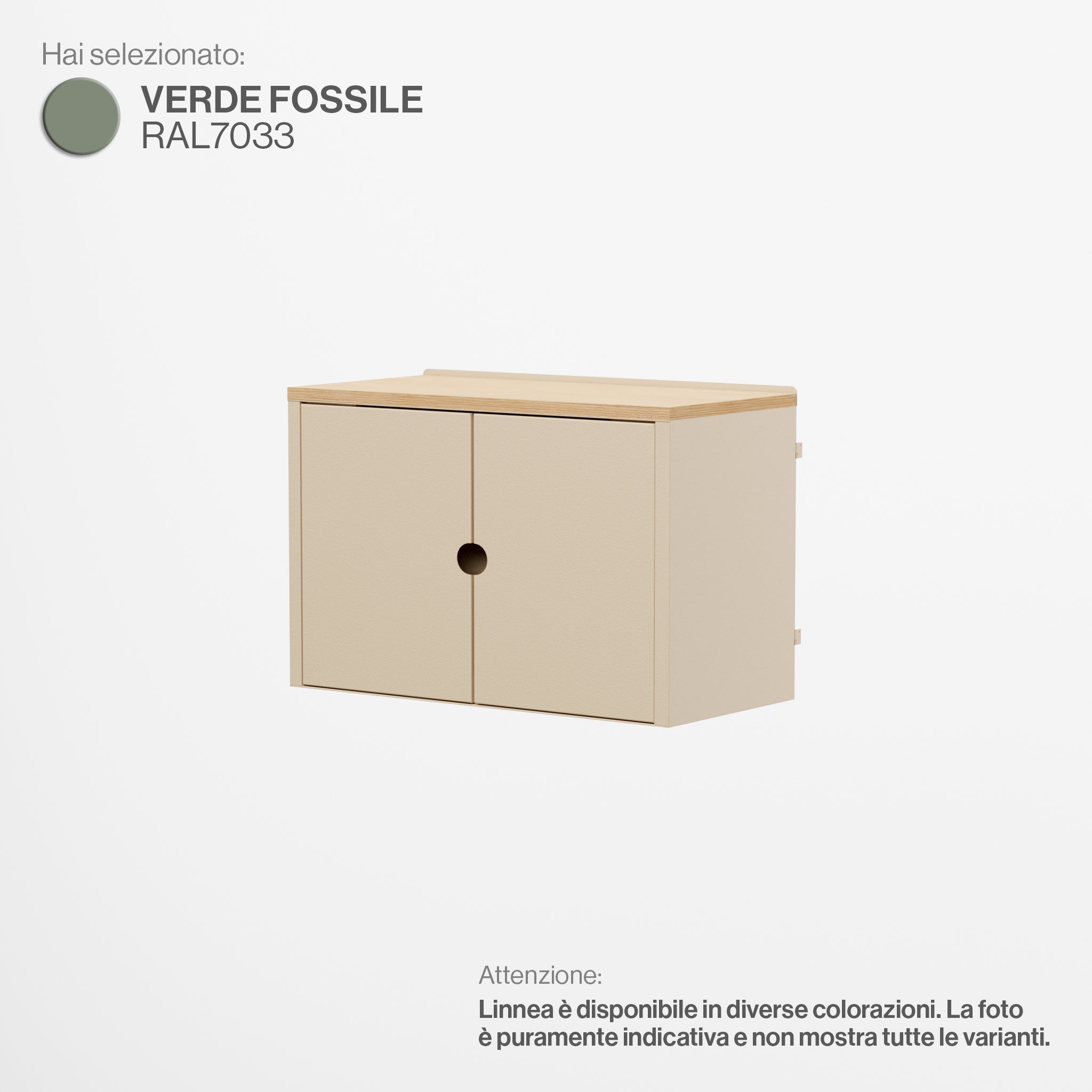 Linnea - Modulo Contenitore Appeso con Ante, Larghezza 60 cm - Verde Fossile