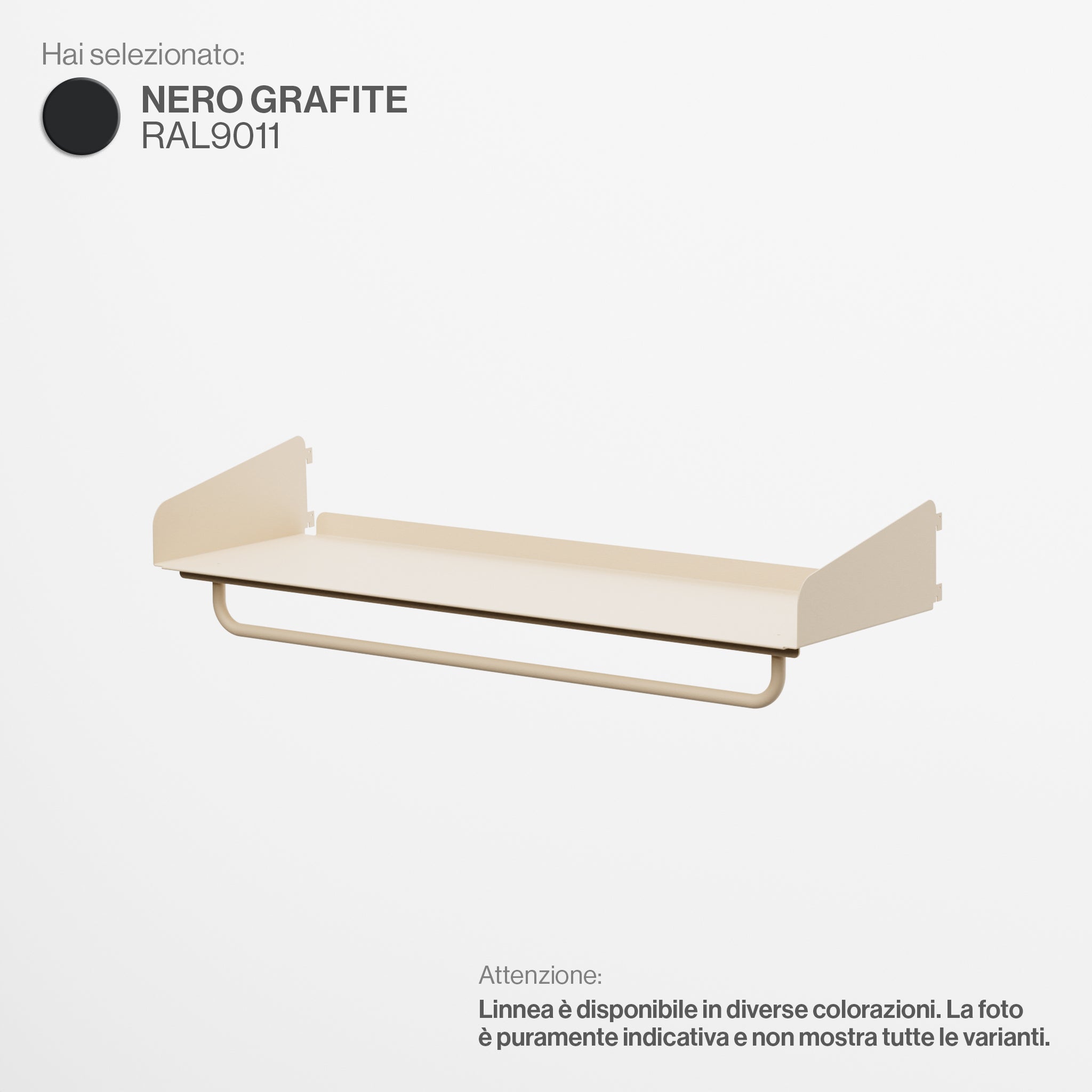 Linnea - Regal mit Garderobe - Breite 90 cm, Tiefe 29 cm - Graphitschwarz