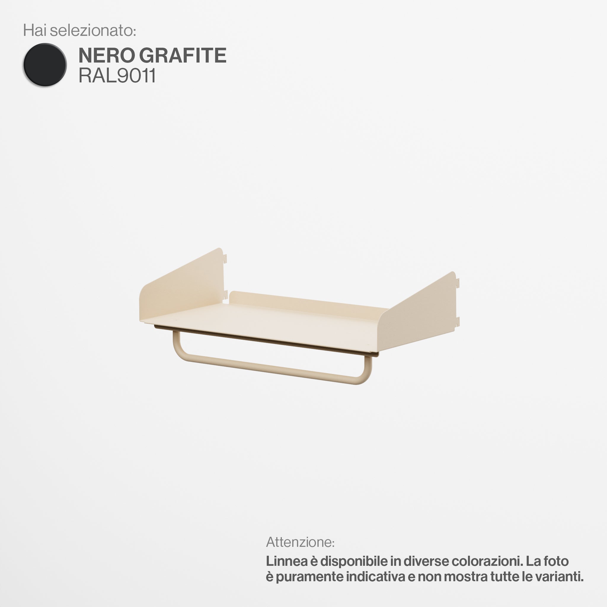 Linnea - Regal mit Garderobe - Breite 60 cm, Tiefe 29 cm - Graphitschwarz