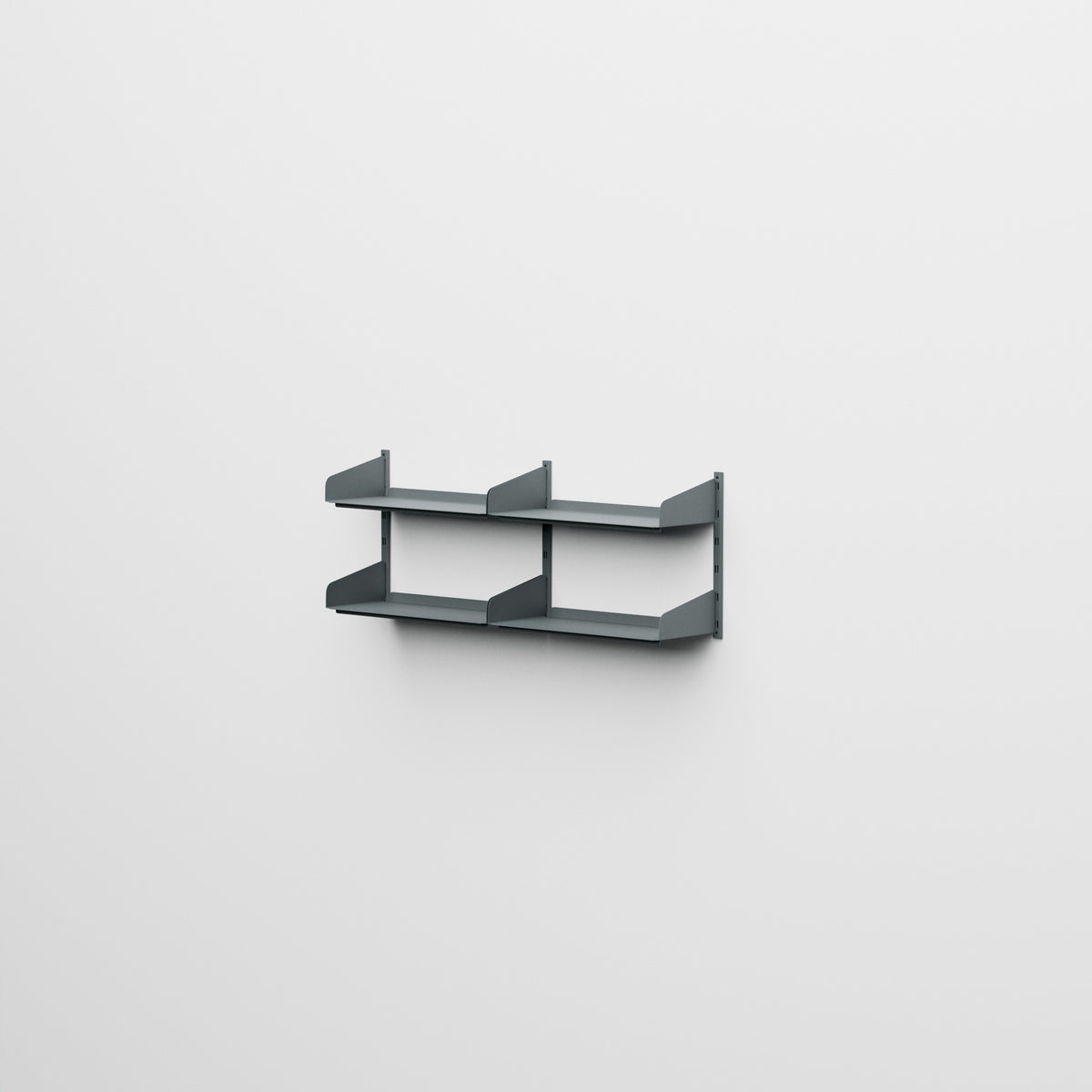 Linnea - Sistema Modular de Pared con 4 estantes de 60 cm, Tramo doble - Gris basalto (RAL7012)