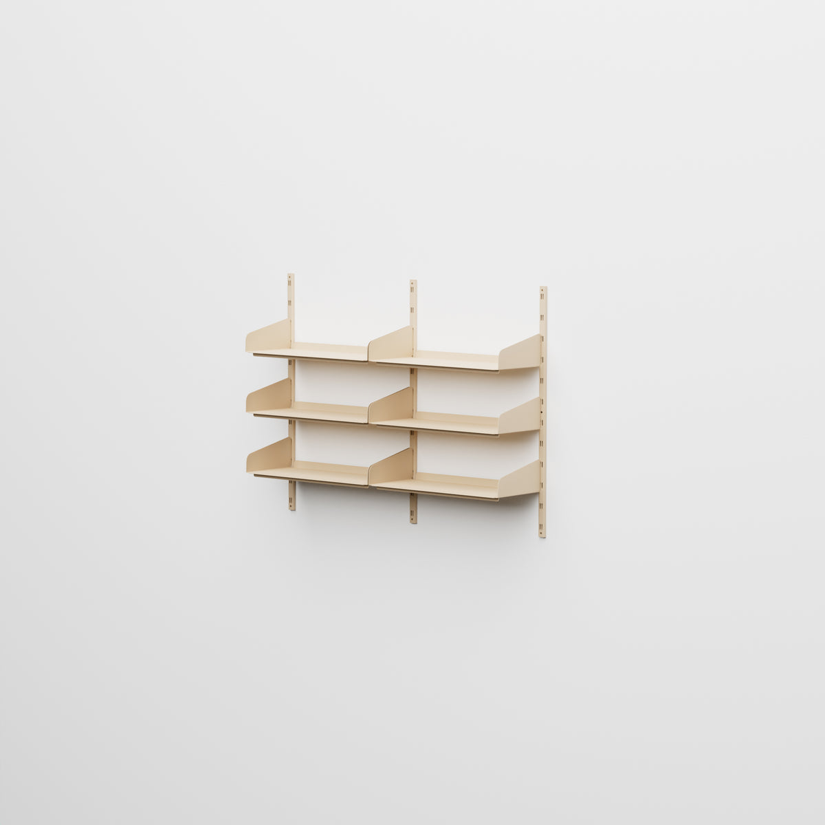 Linnea - Système modulaire mural avec 6 étagères de 60 cm, travée double - Beige Luxor (COD01183)