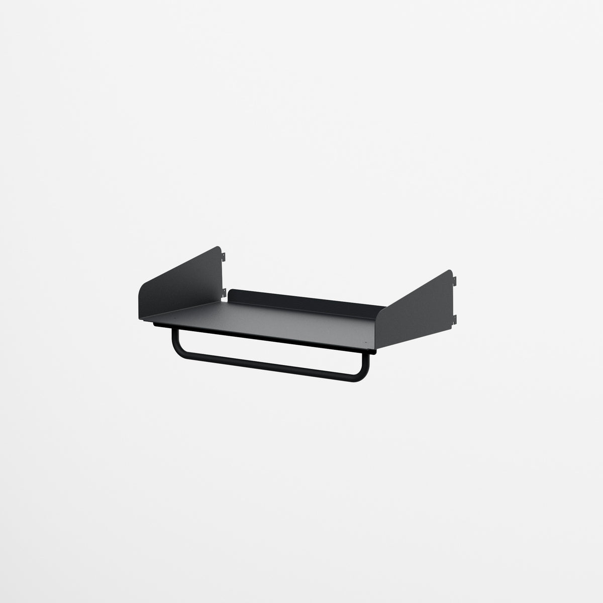 Linnea - Mensola con Barra Appendiabiti - Larghezza 60 cm, Profondità 29 cm - Nero Grafite - scaffali e mobiletti | HI01421