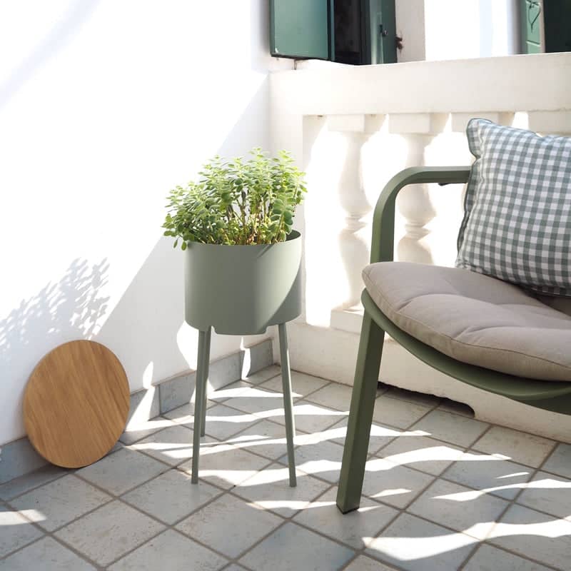 Round Altea - Planter and tray set