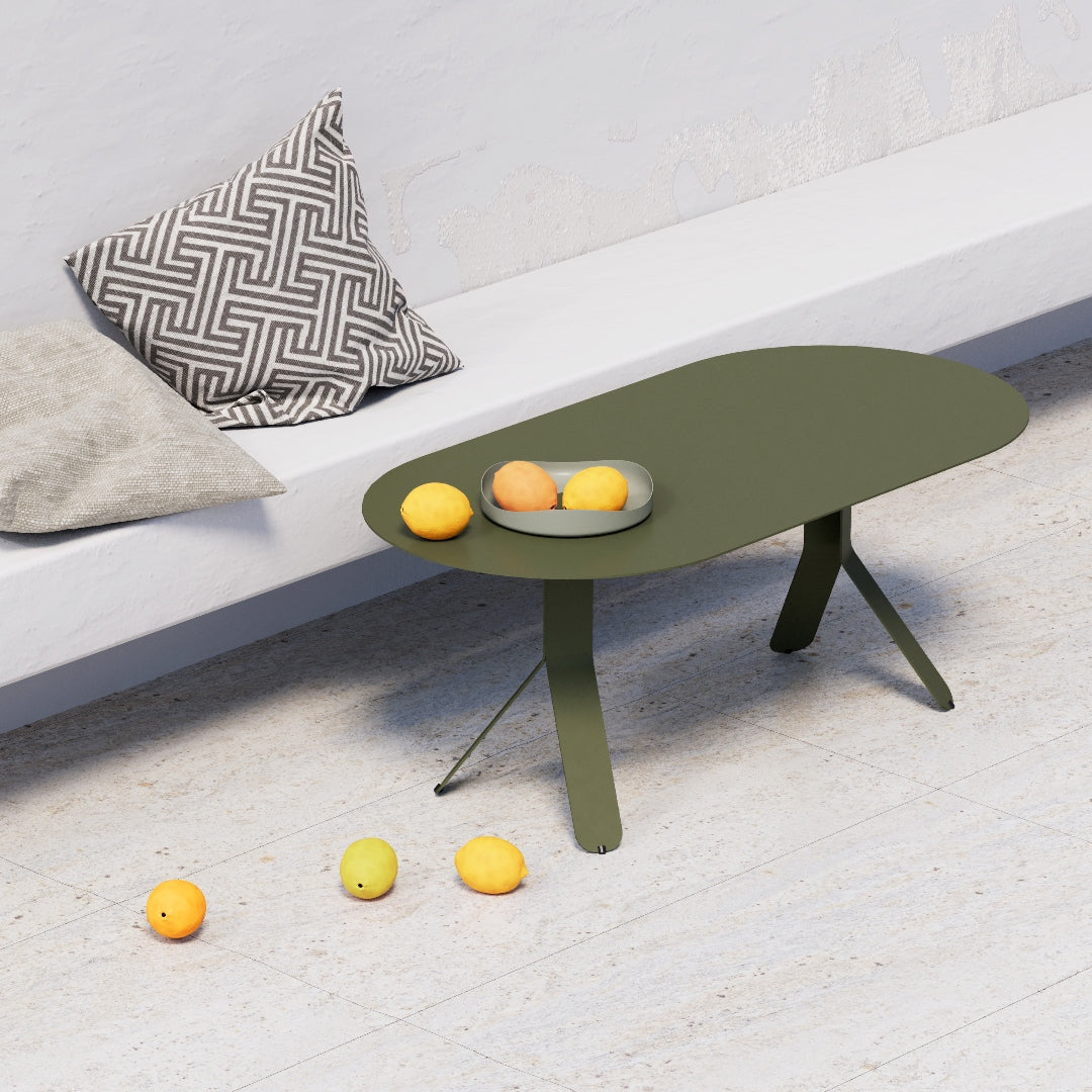 Tavolino ovale basso Yole - Terracotta