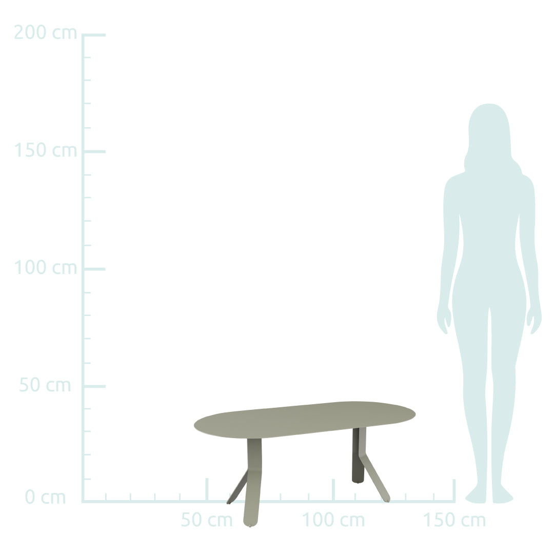 Tavolino ovale basso Yole - Verde Fossile