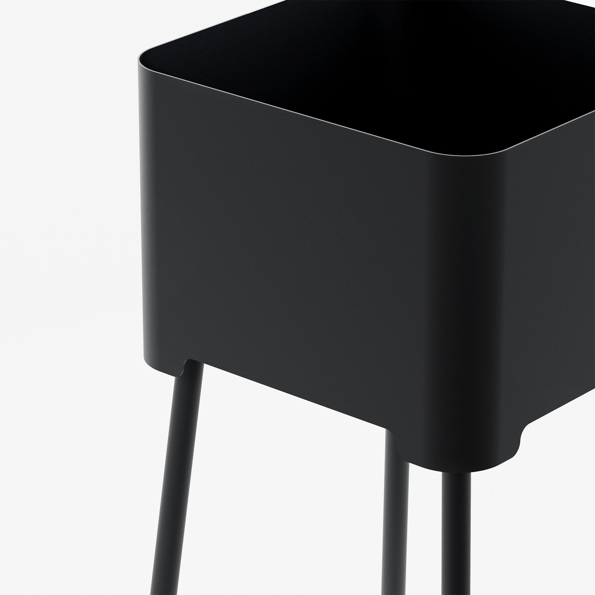 Altea square pot holder and tray set - Graphite Black