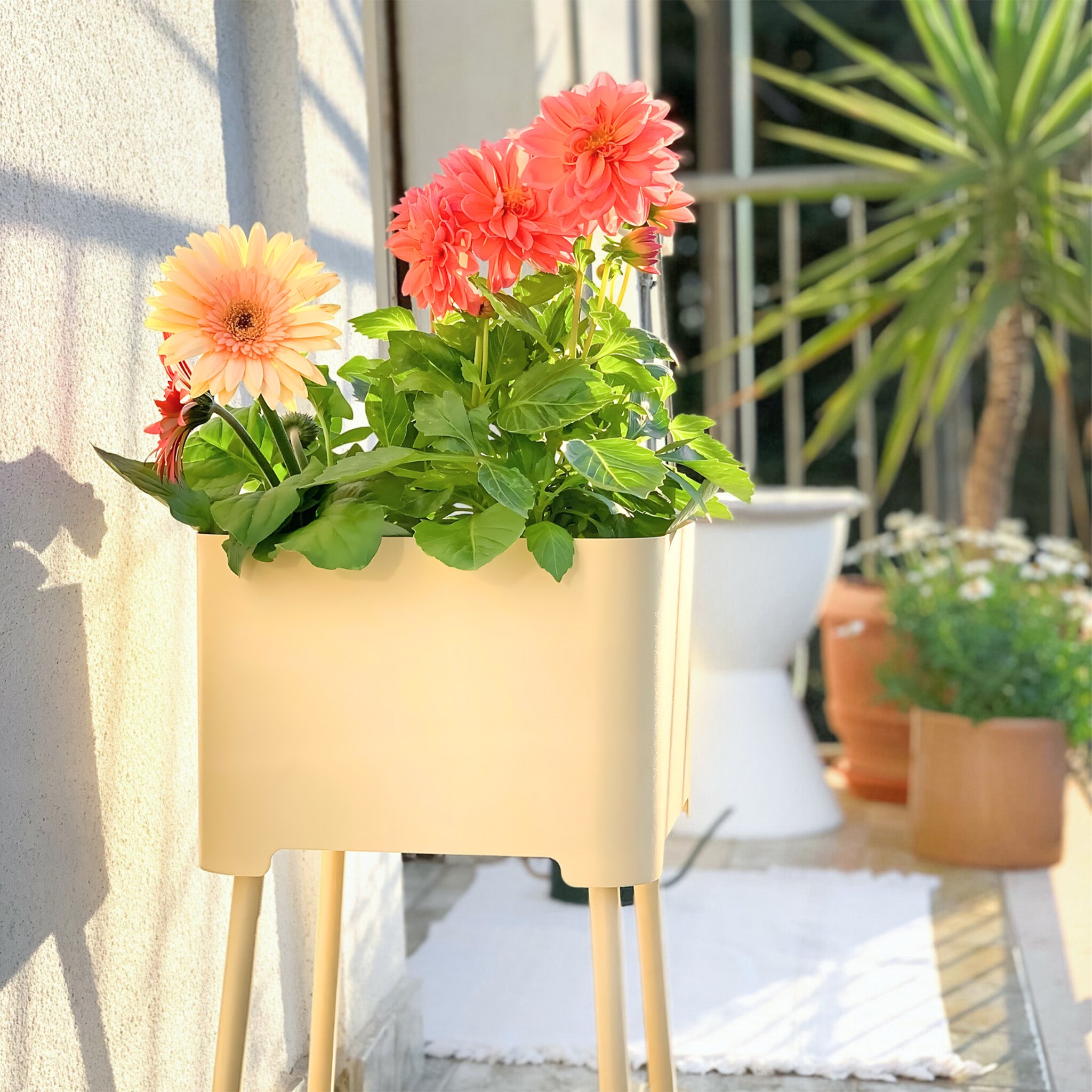 Altea square flowerpot holder - Shell White