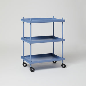 Pagoda multipurpose trolley set + oak tray - Cornflower Blue