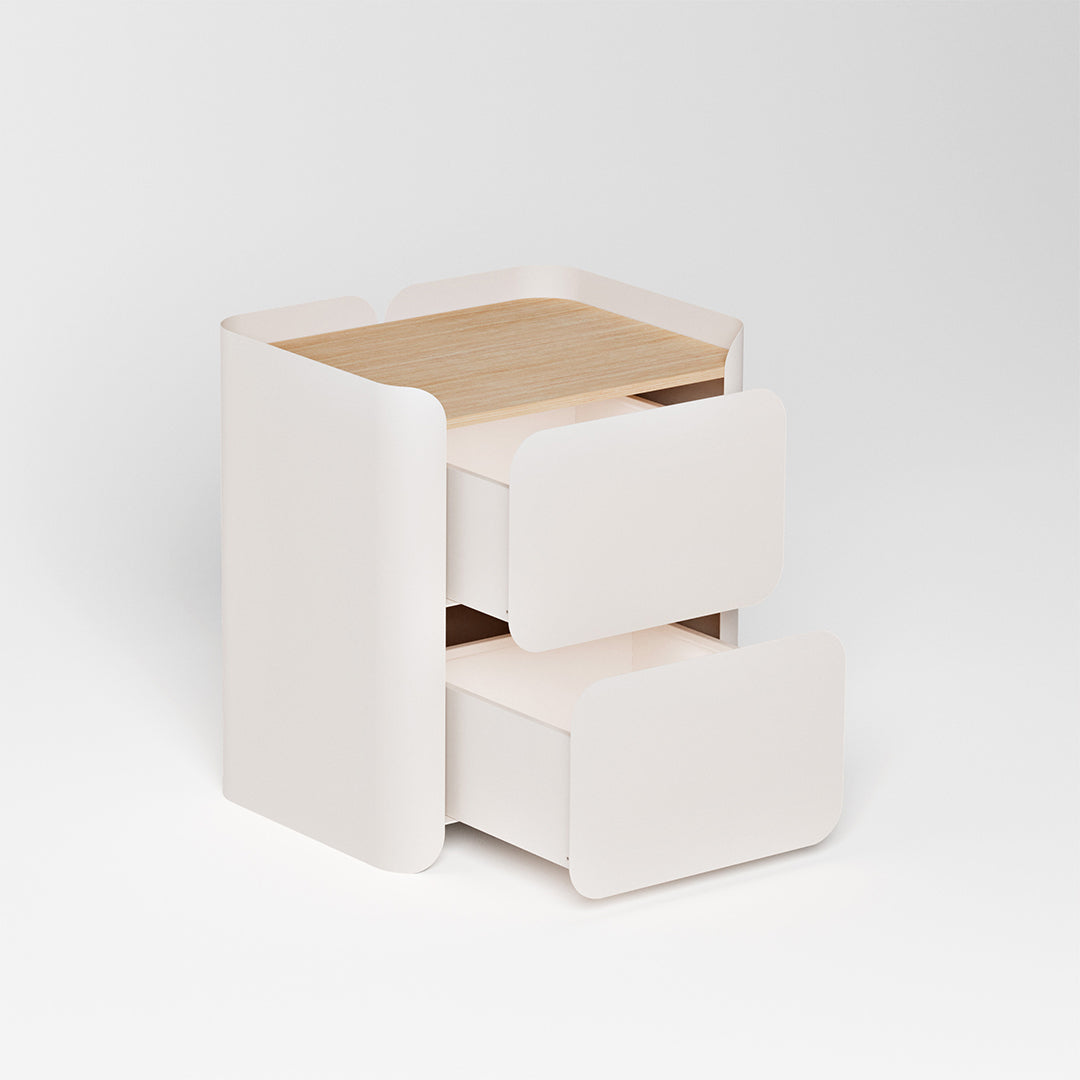 Set of 2 Lirio bedside tables - Shell White