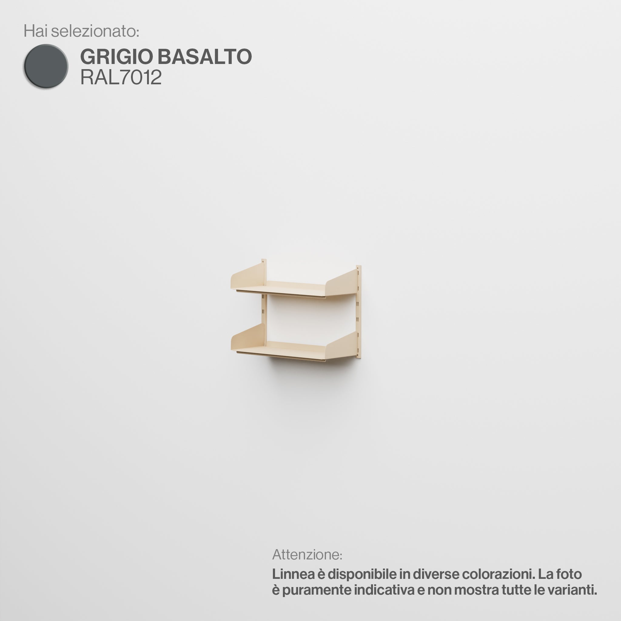 Linnea – Modulares Wandsystem (2 x 60 cm Regale, einteilig) – Basaltgrau (RAL7012)