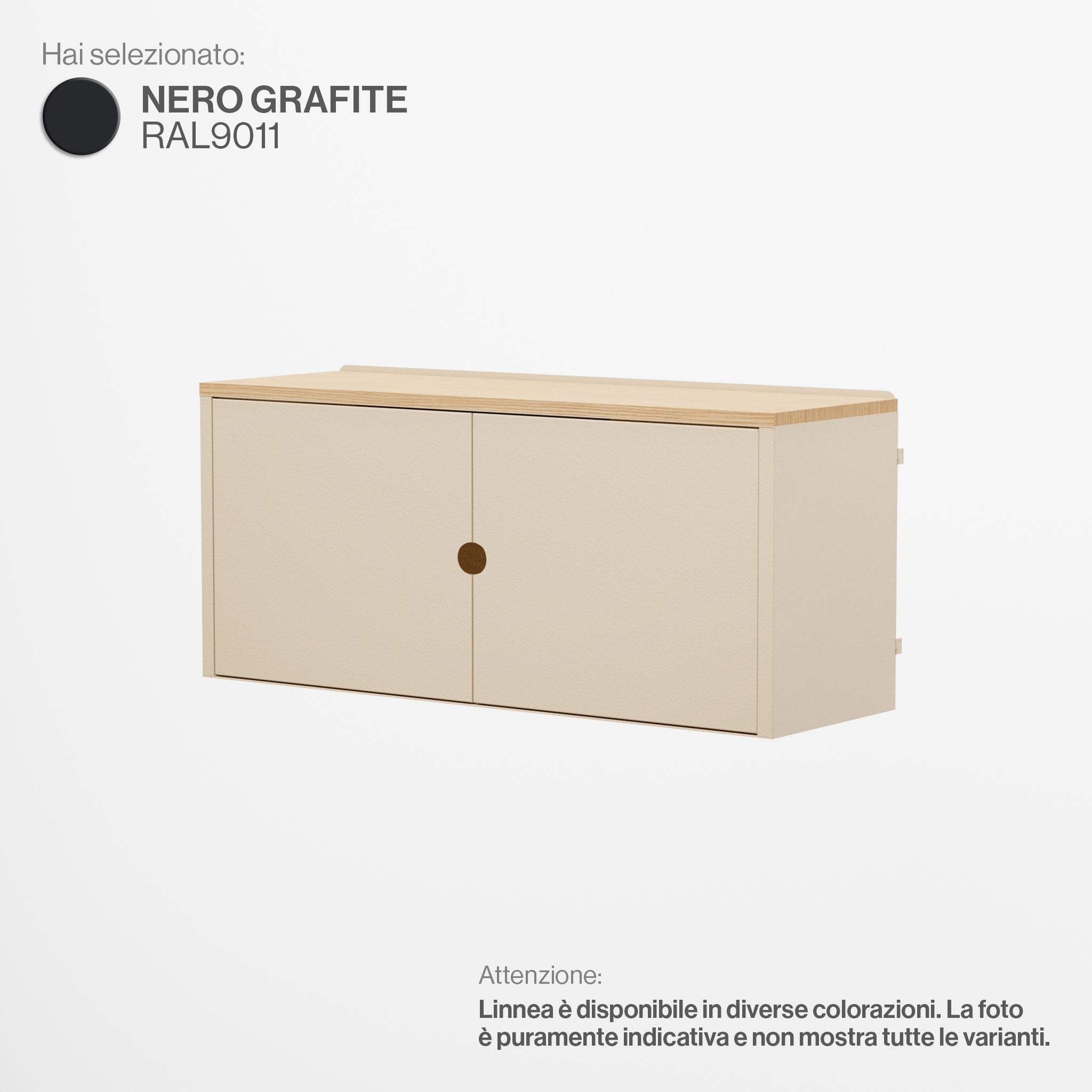 Linnea - Hängeregal mit Türen, Breite 90 cm - Graphitschwarz