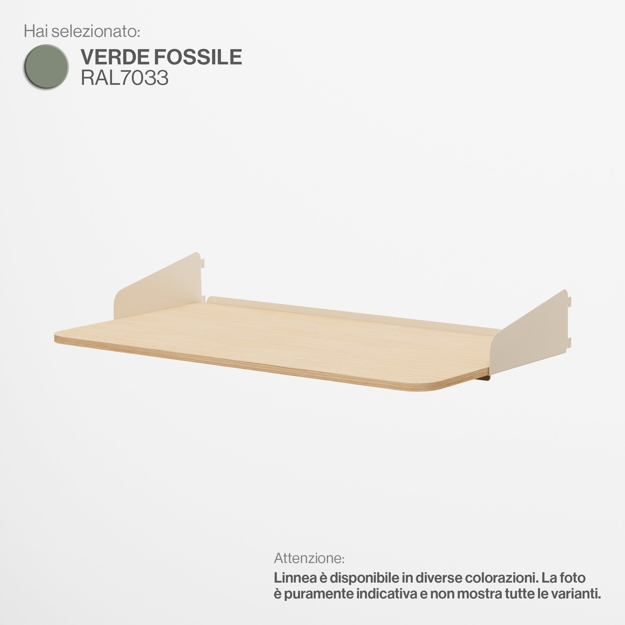 Linnea - Schwebender Schreibtisch - Breite 90 cm - Fossilgrün