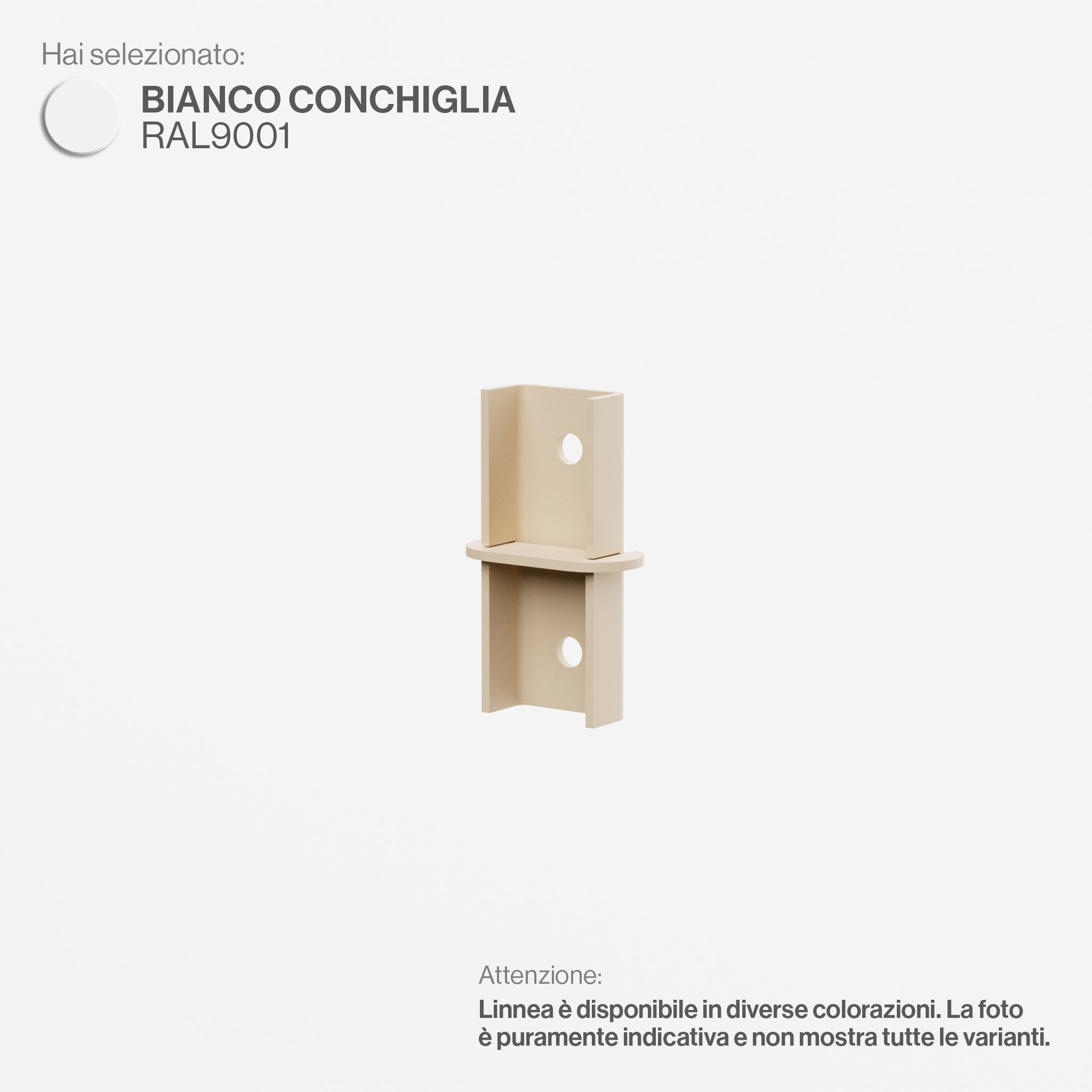 Linnea - Accessorio Raccordo Montanti cremagliera - Bianco Conchiglia