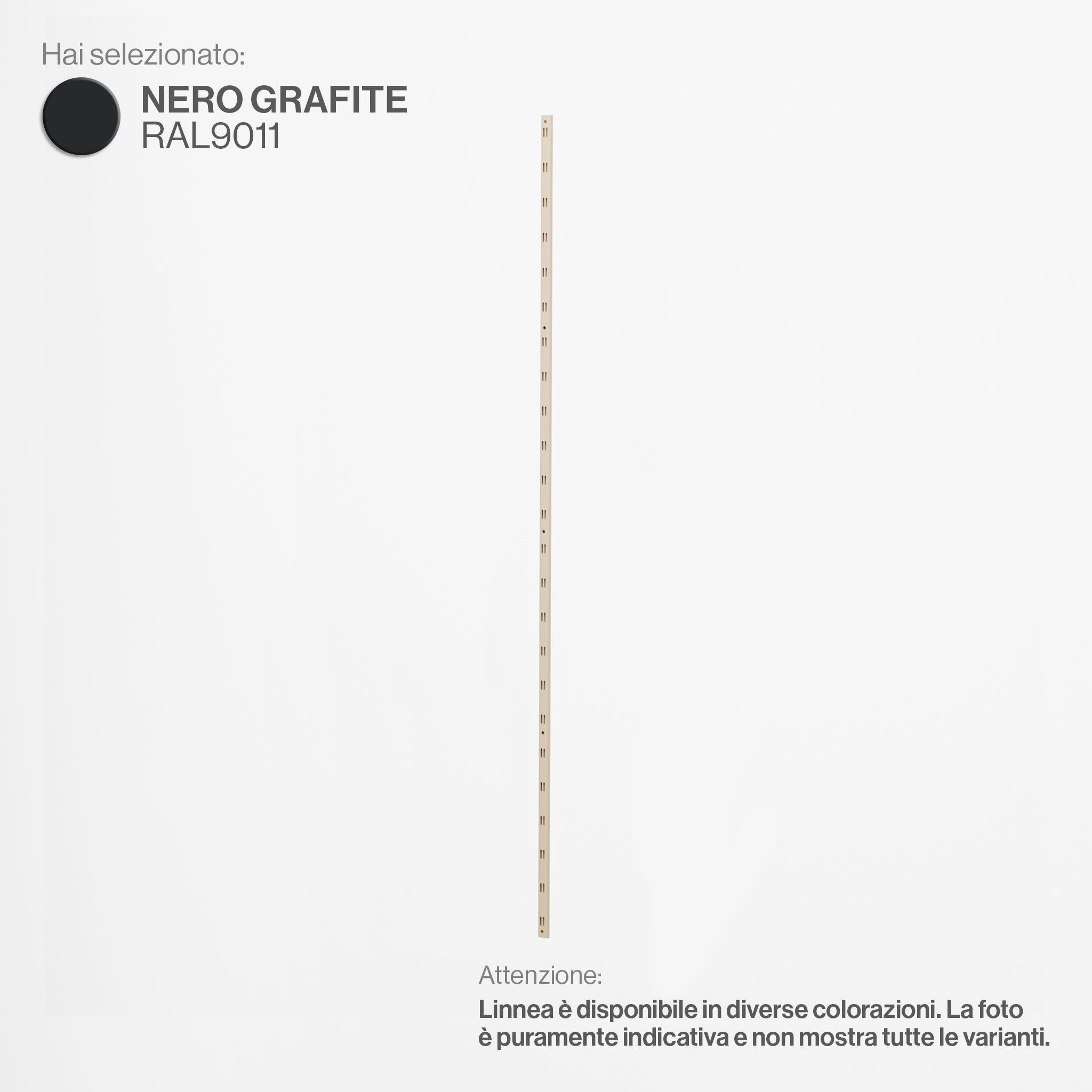 Linnea - Rack Upright Element - Length 192 cm - Graphite Black