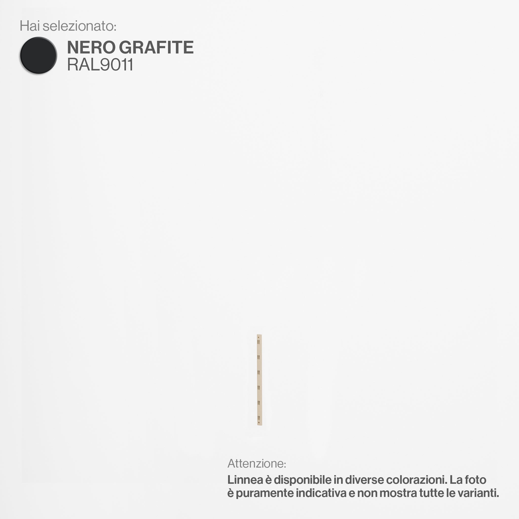 Linnea - Elemento Montante Cremagliera - Lunghezza 48 cm - Nero Grafite