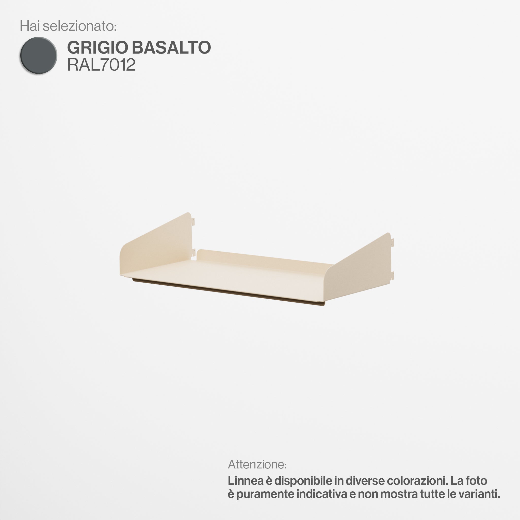 Linnea - Mensola Larghezza 60 cm - Grigio Basalto