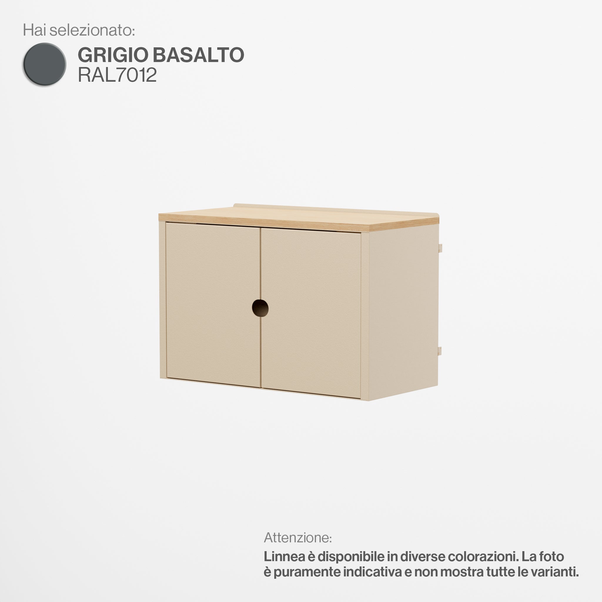 Linnea - Modulo Contenitore Appeso con Ante, Larghezza 60 cm - Grigio Basalto