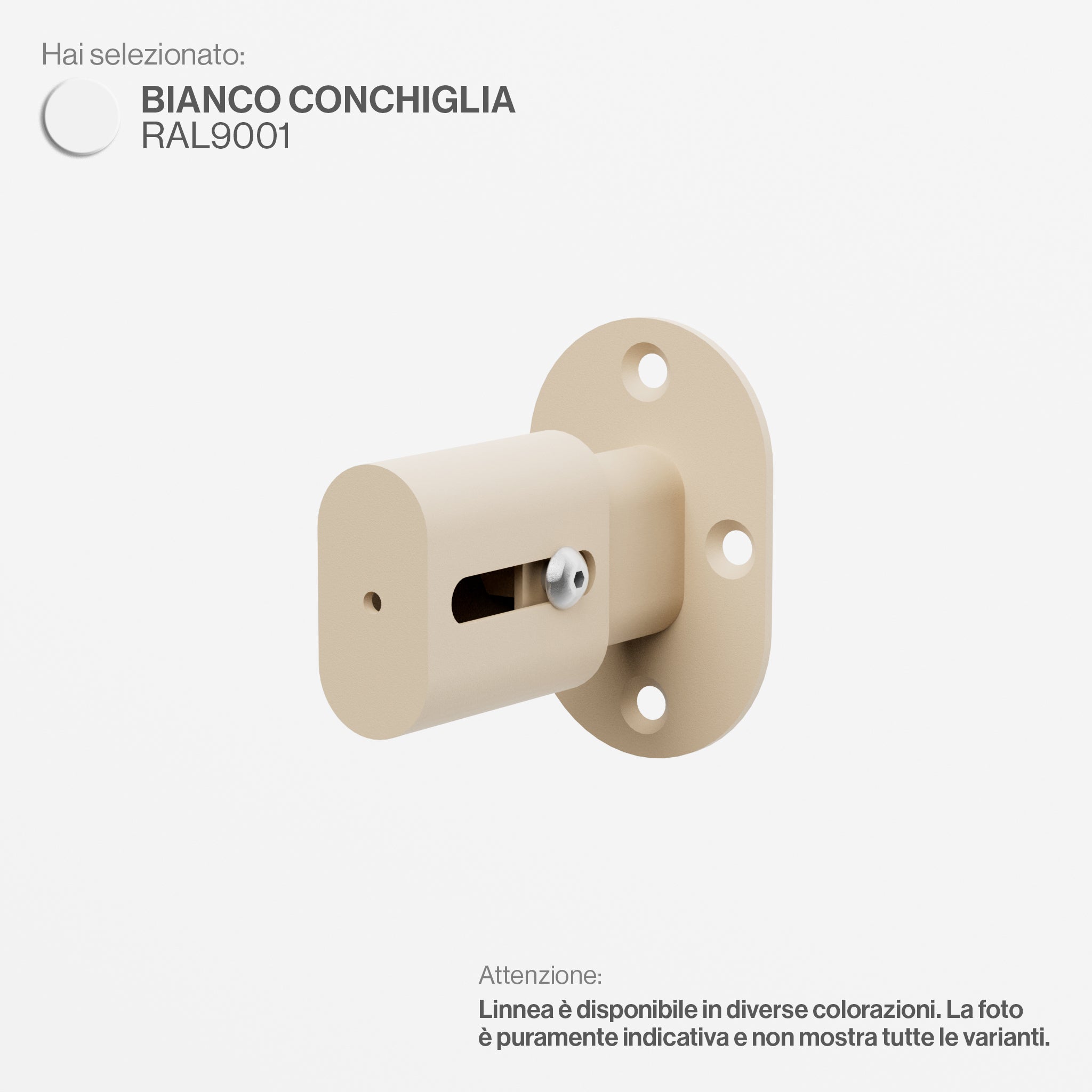 Linnea - Staffe di Fissaggio Distanziato da Parete - Bianco Conchiglia