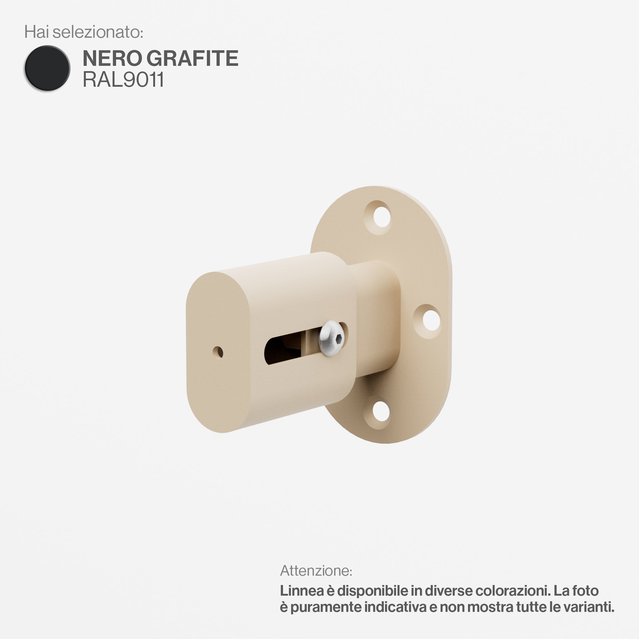 Linnea - Staffe di Fissaggio Distanziato da Parete - Nero Grafite