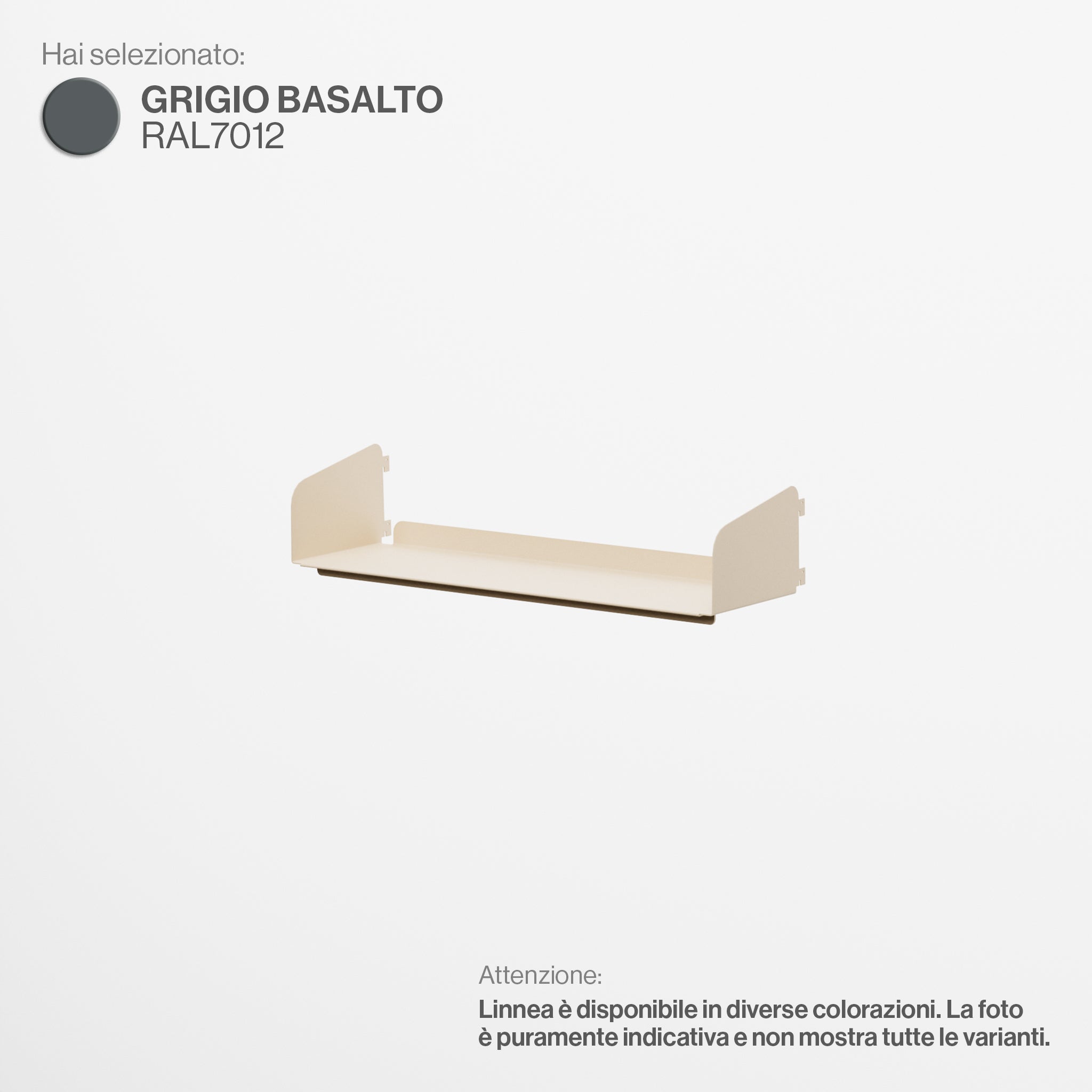 Linnea - Mensola Larghezza 60 cm - Grigio Basalto