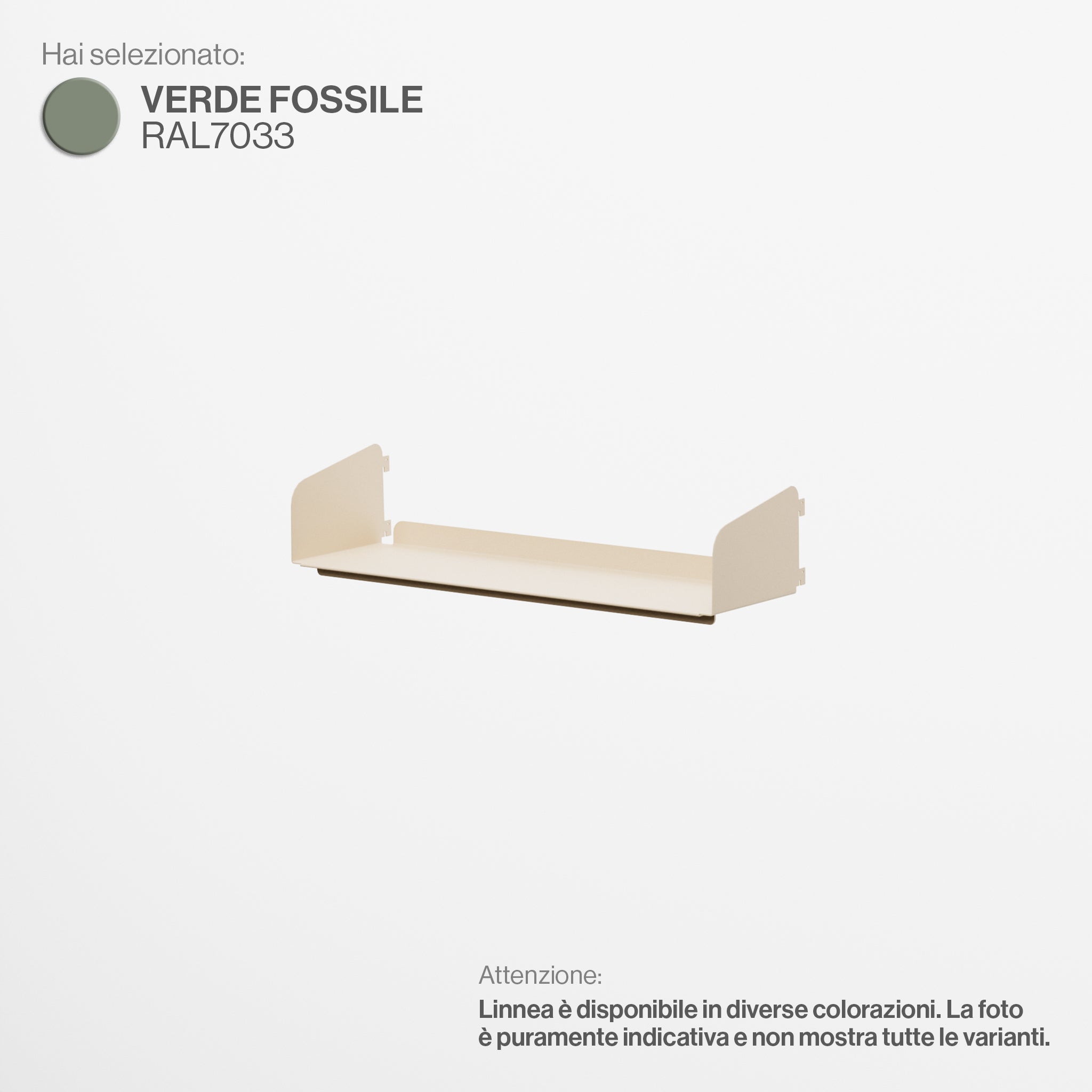 Linnea - Mensola Larghezza 60 cm - Verde Fossile