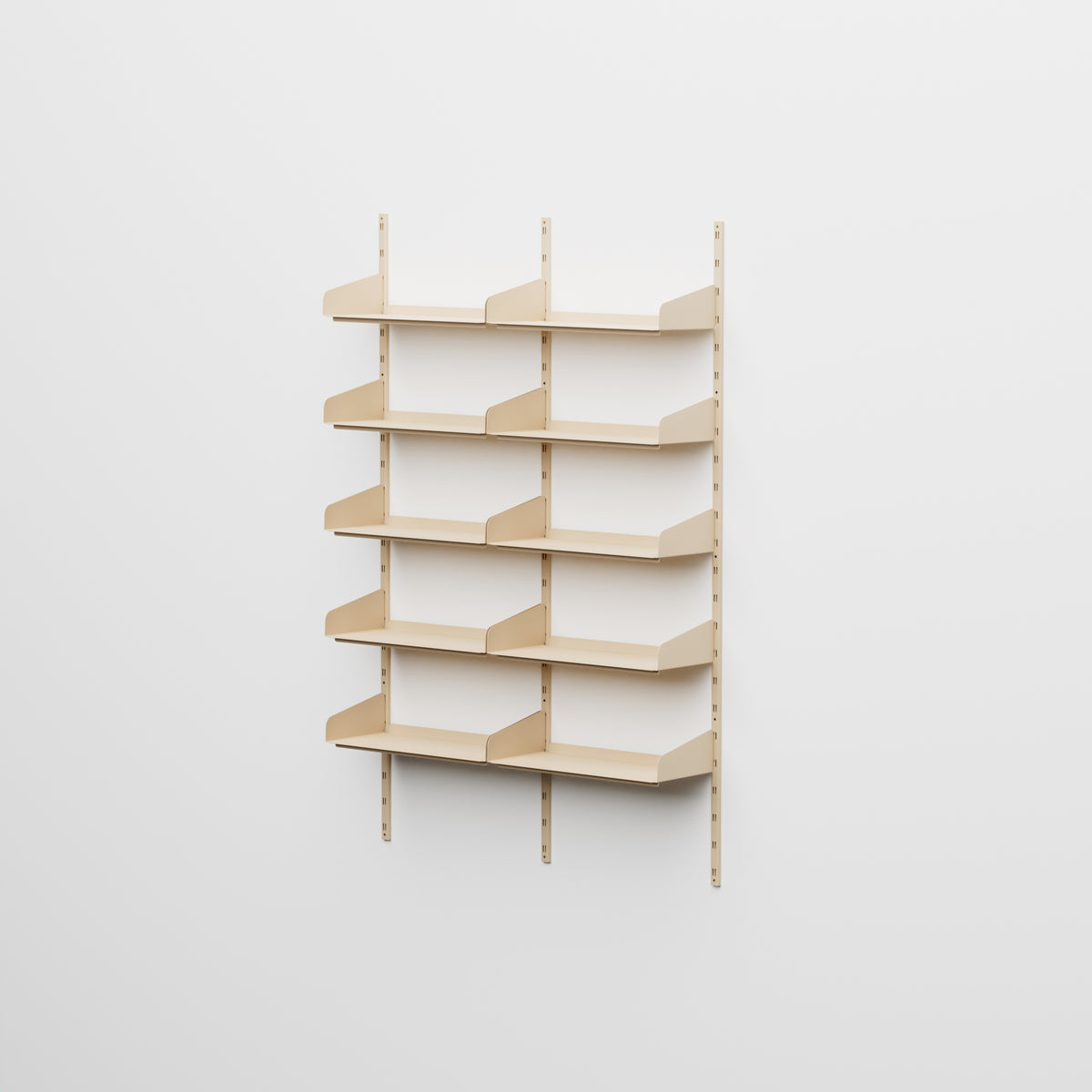 Linnea - Système mural modulaire 10 étagères de 60 cm, travée double - Beige Luxor (COD01183)