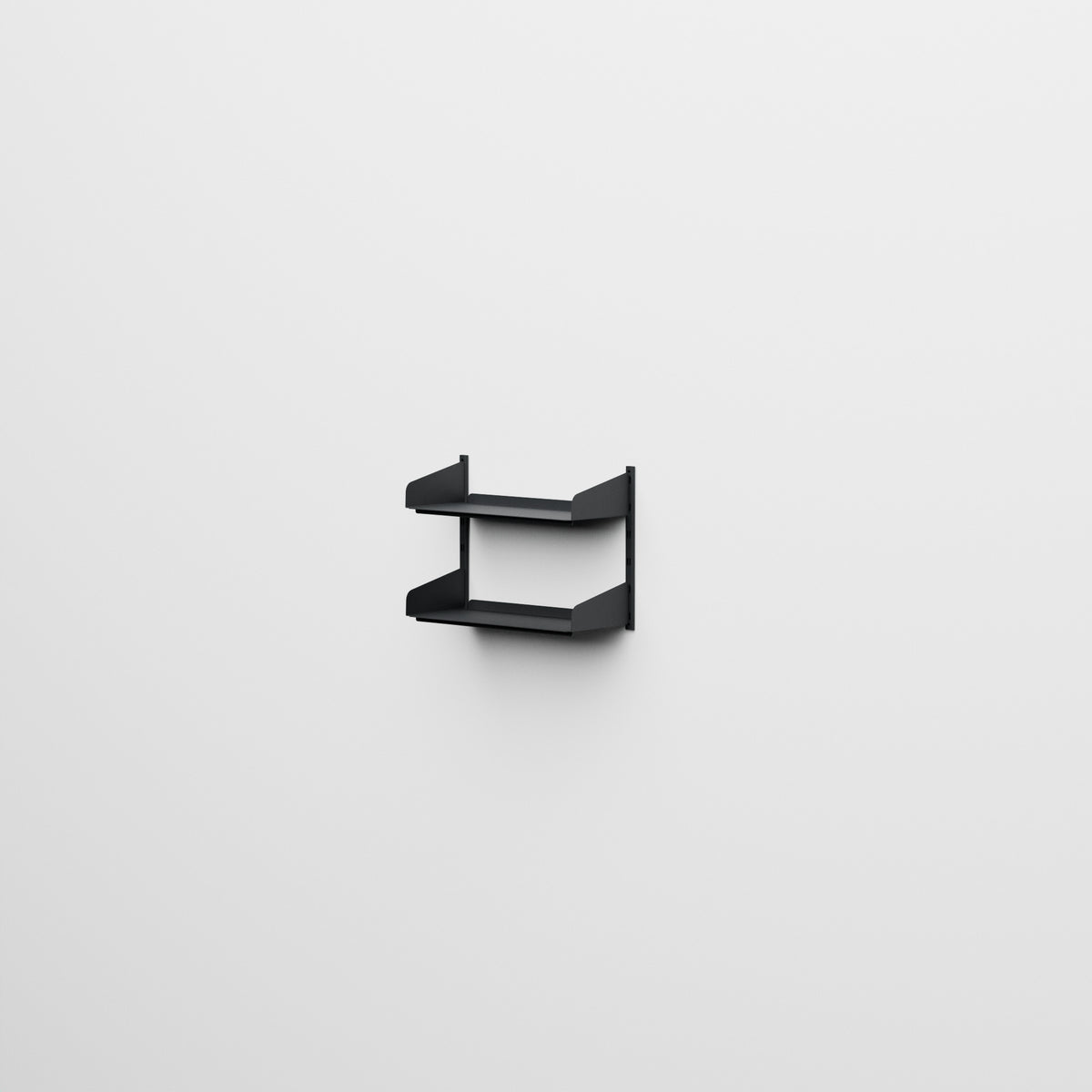 Linnea - Sistema modular de pared con estantes de 60 cm, tramo único  - Negro Grafito (RAL9011)