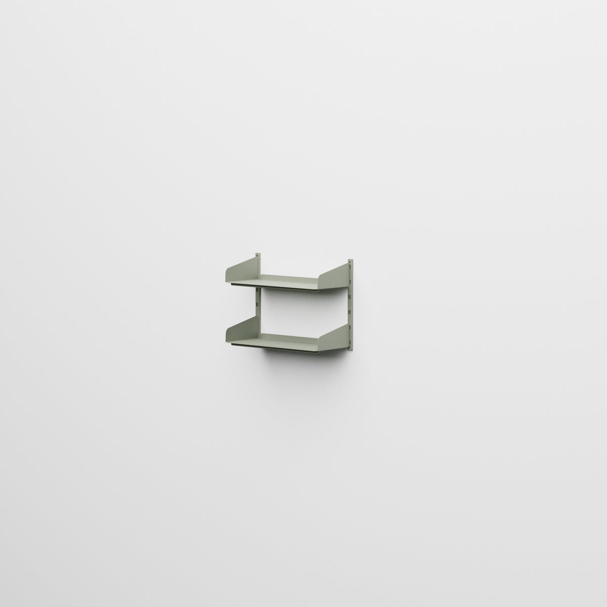 Linnea - Sistema modular de pared con 2 estantes de 60 cm, módulo único - Verde fósil (RAL7033)