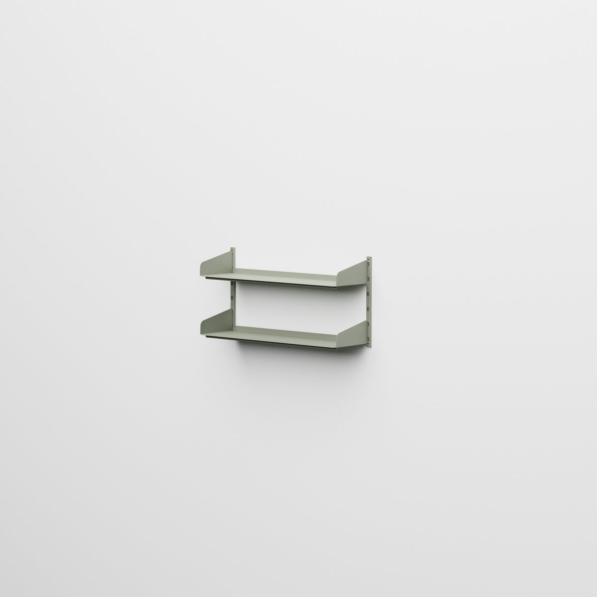 Linnea - Sistema modular de pared con 2 estantes de 90 cm, módulo único - Verde fósil (RAL7033)