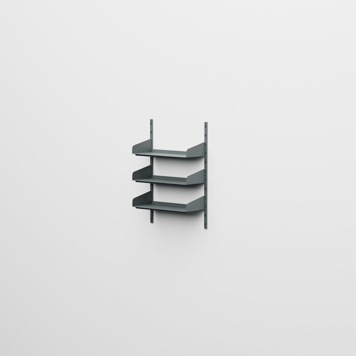 Linnea - Modulares Wandsystem mit 3 Regalböden à 60 cm, einfeldrig - Basaltgrau (RAL7012)