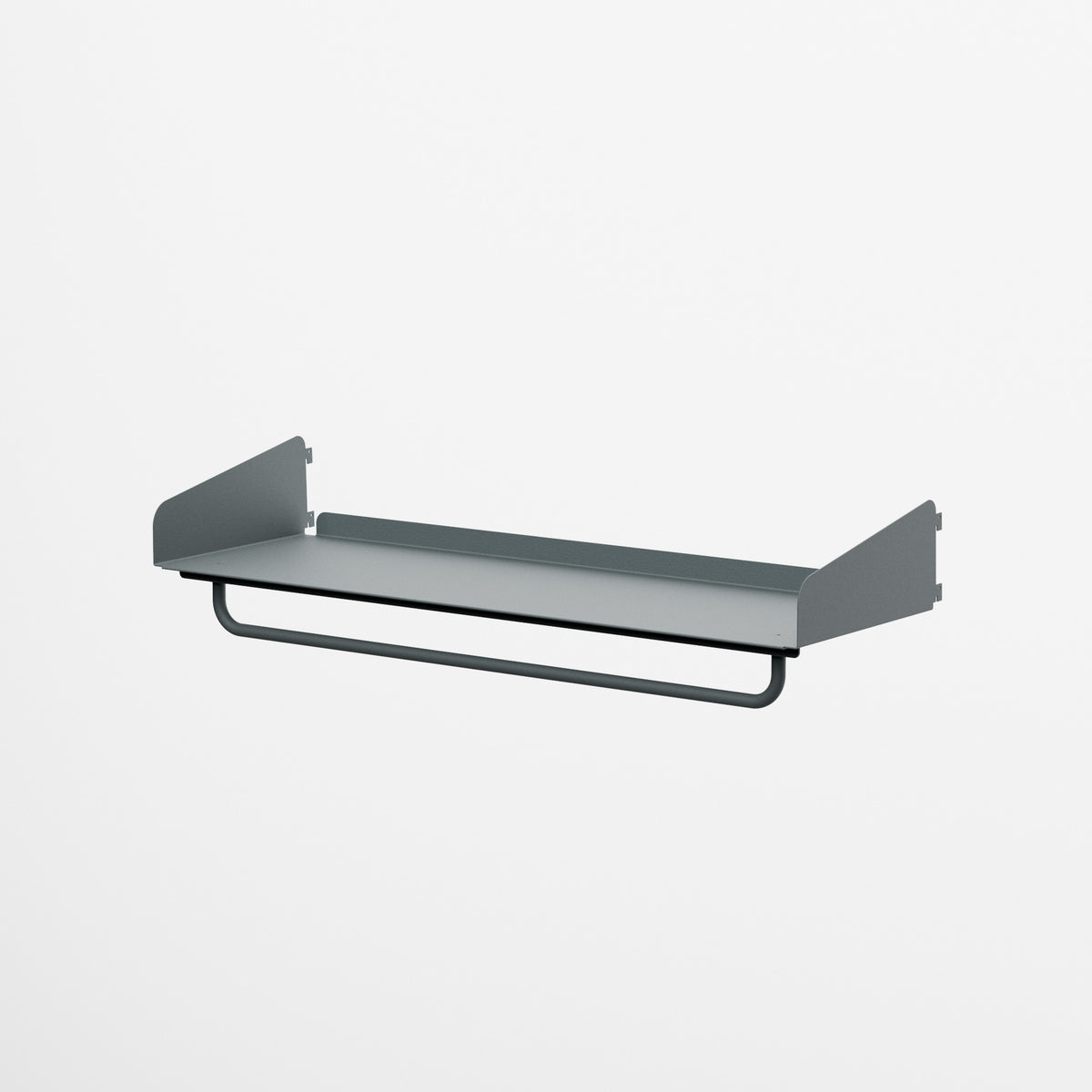 Linnea - Mensola con Barra Appendiabiti - 90x29 cm - Grigio Basalto - scaffali e mobiletti | HI01416