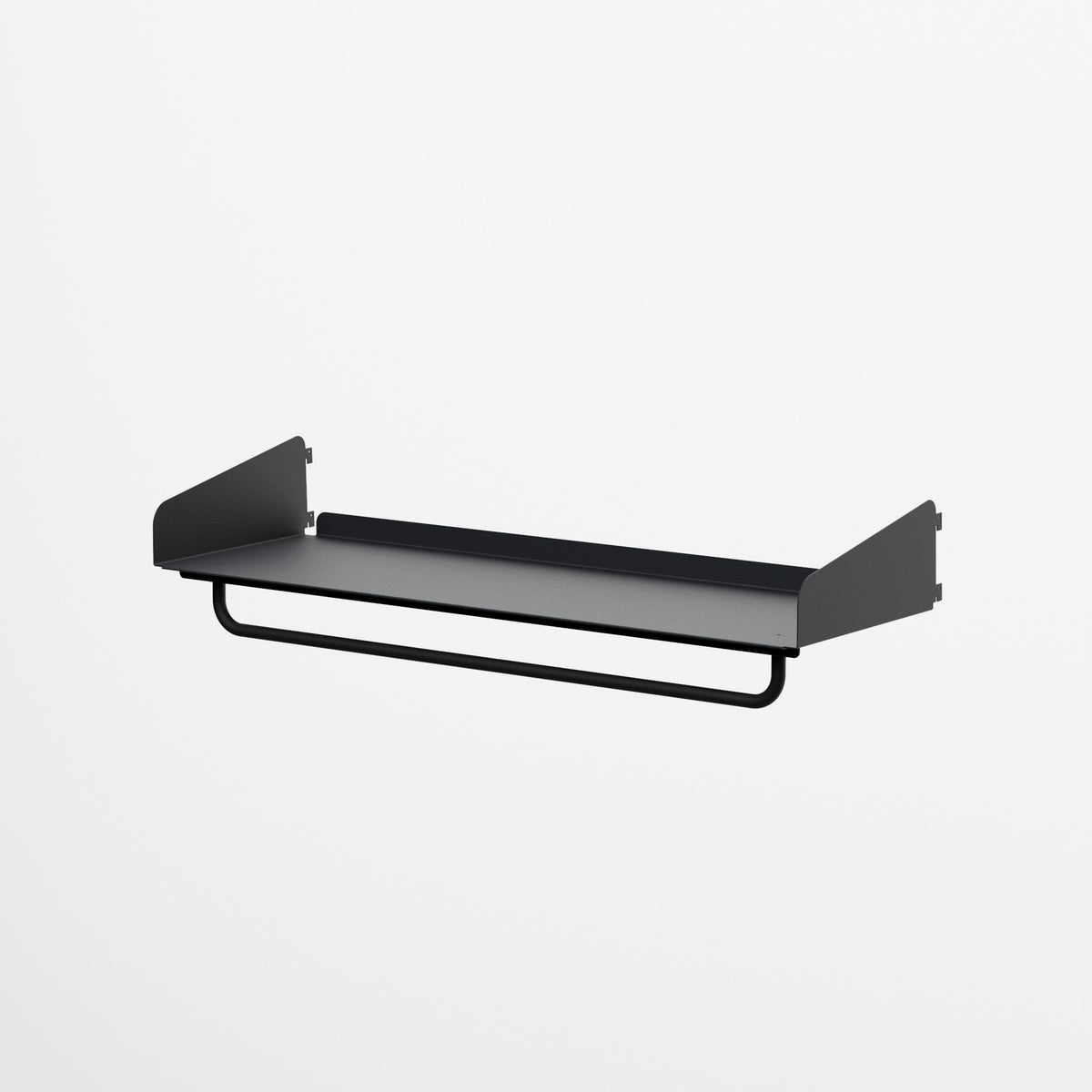 Linnea - Mensola con Barra Appendiabiti - Larghezza 90 cm, Profondità 29 cm - Nero Grafite - scaffali e mobiletti | HI01415