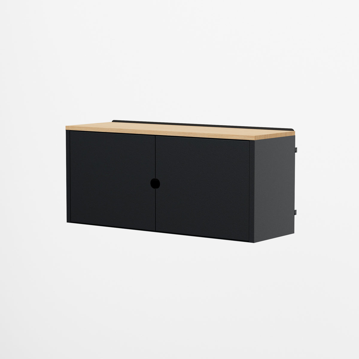 Linnea - Modulo Contenitore Appeso con Ante, Larghezza 90 cm - Nero Grafite - scaffali e mobiletti | HI01332