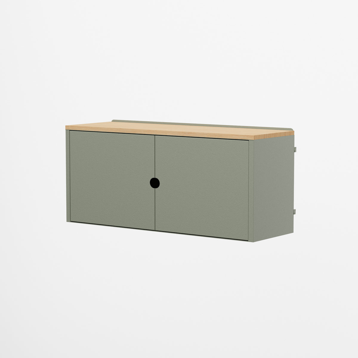Linnea - Modulo Contenitore Appeso con Ante - Verde Fossile - scaffali e mobiletti | HI01335