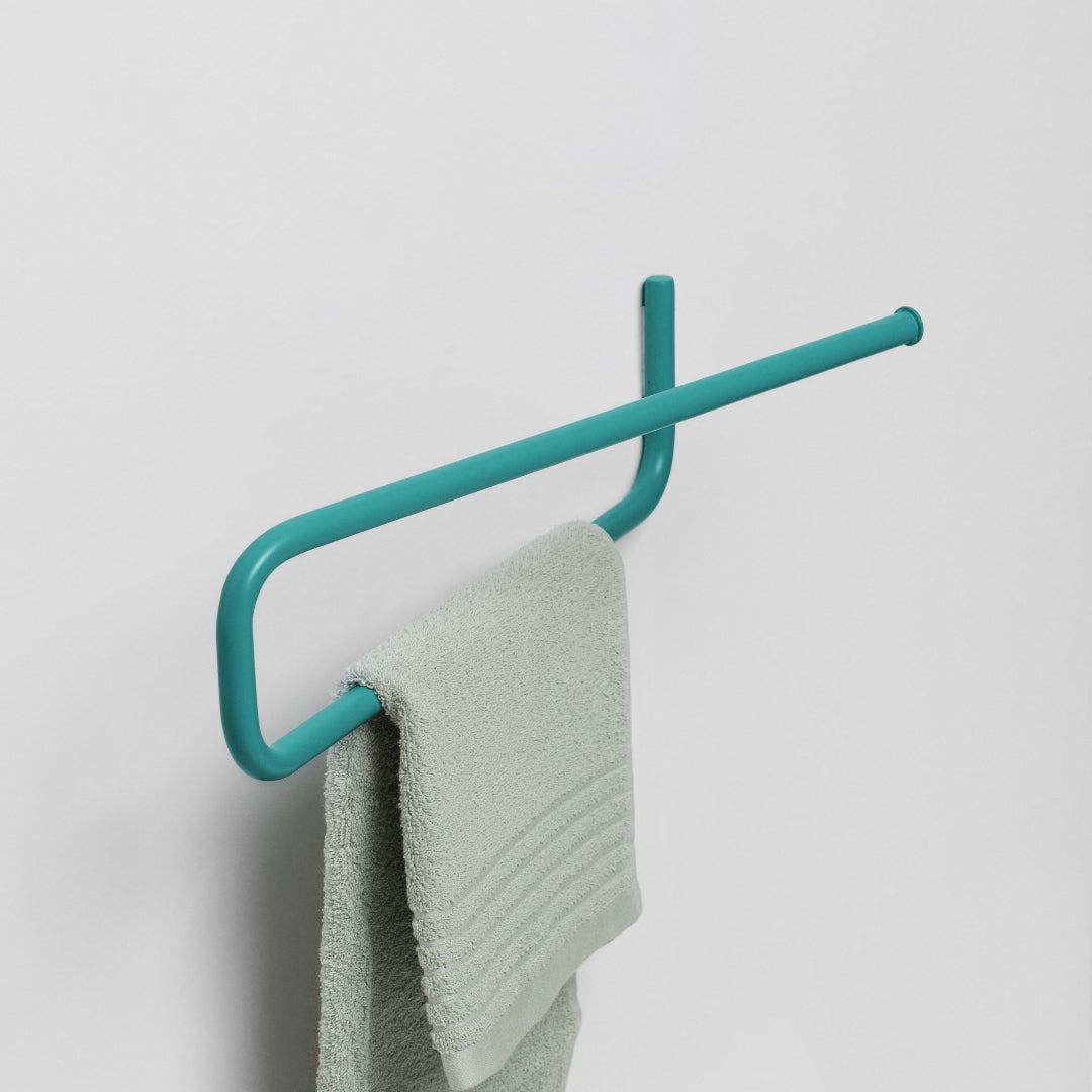 Wall mounted towel rack Adriatica - Light Teal (RAL5018)