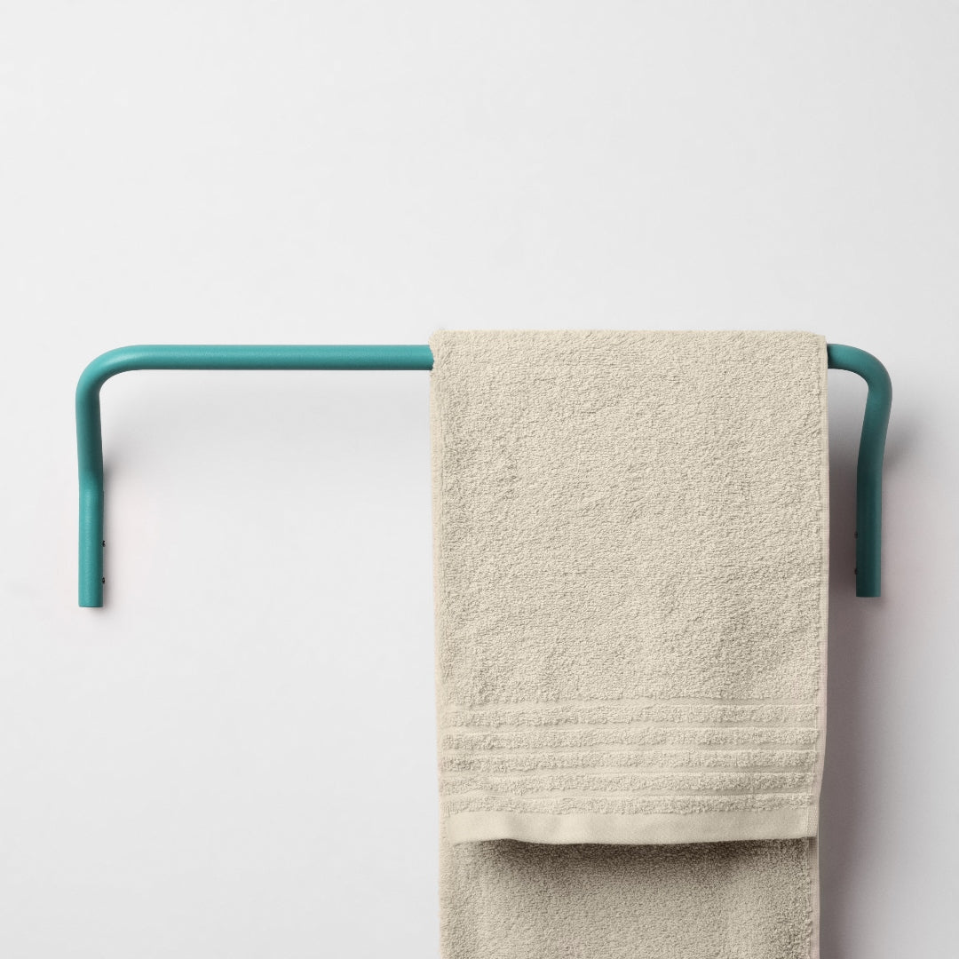 Positano set of 2 wall mounted towel holders (big + small) - Light Teal