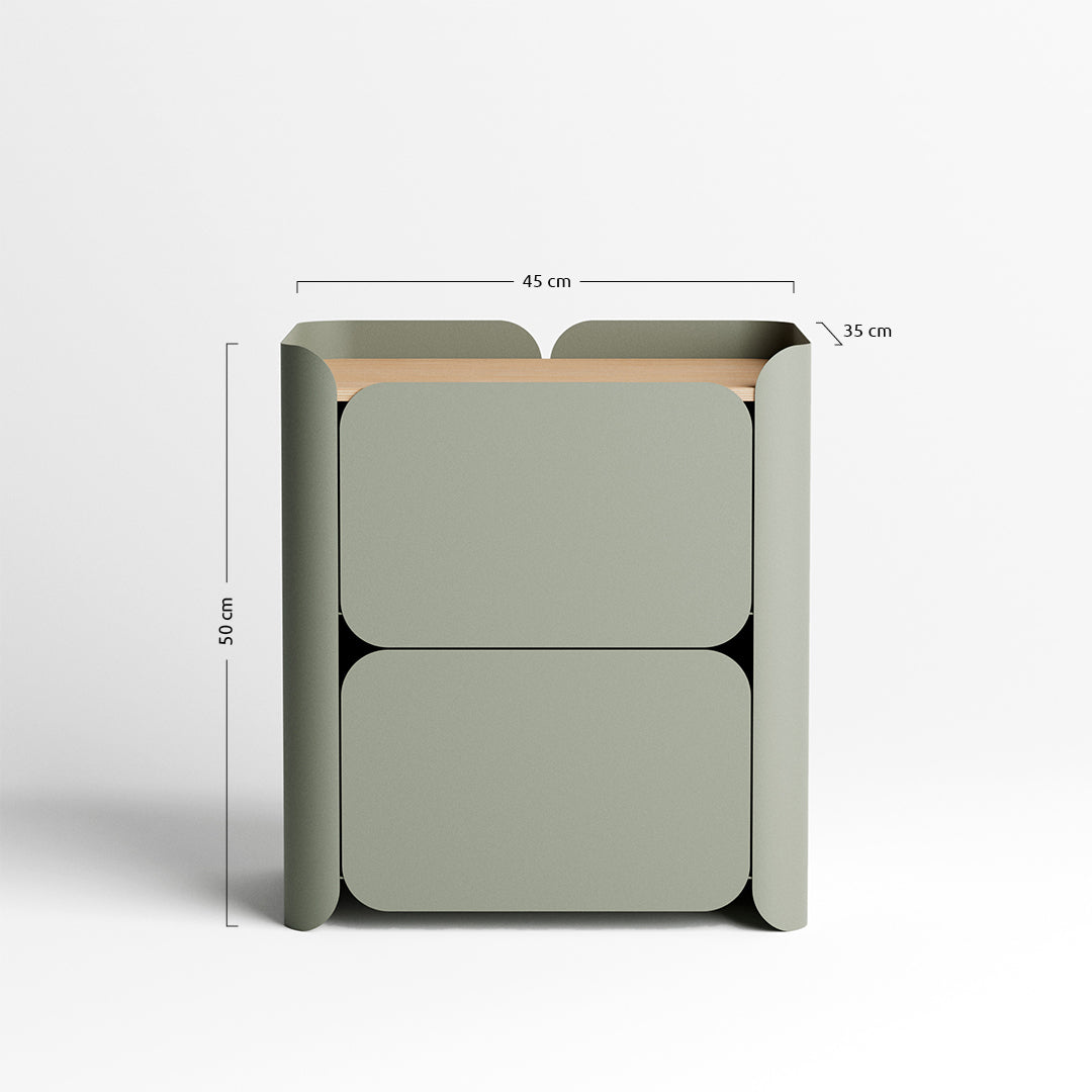 Set of 2 Lirio bedside tables - Steel Green