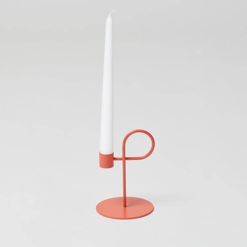 Loop candle holder - Salmon Red