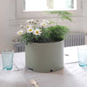 Round marshmallow plant pot and tray set - Cornflower Blue
